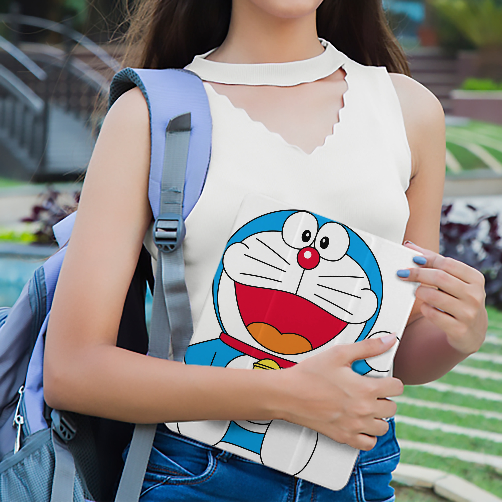 ドラえもん Doraemon IPad ケース ペン収納付き 三つ折りスタンド PUレザー×シリコン 対応機種9.5/10.5/10.9インチ