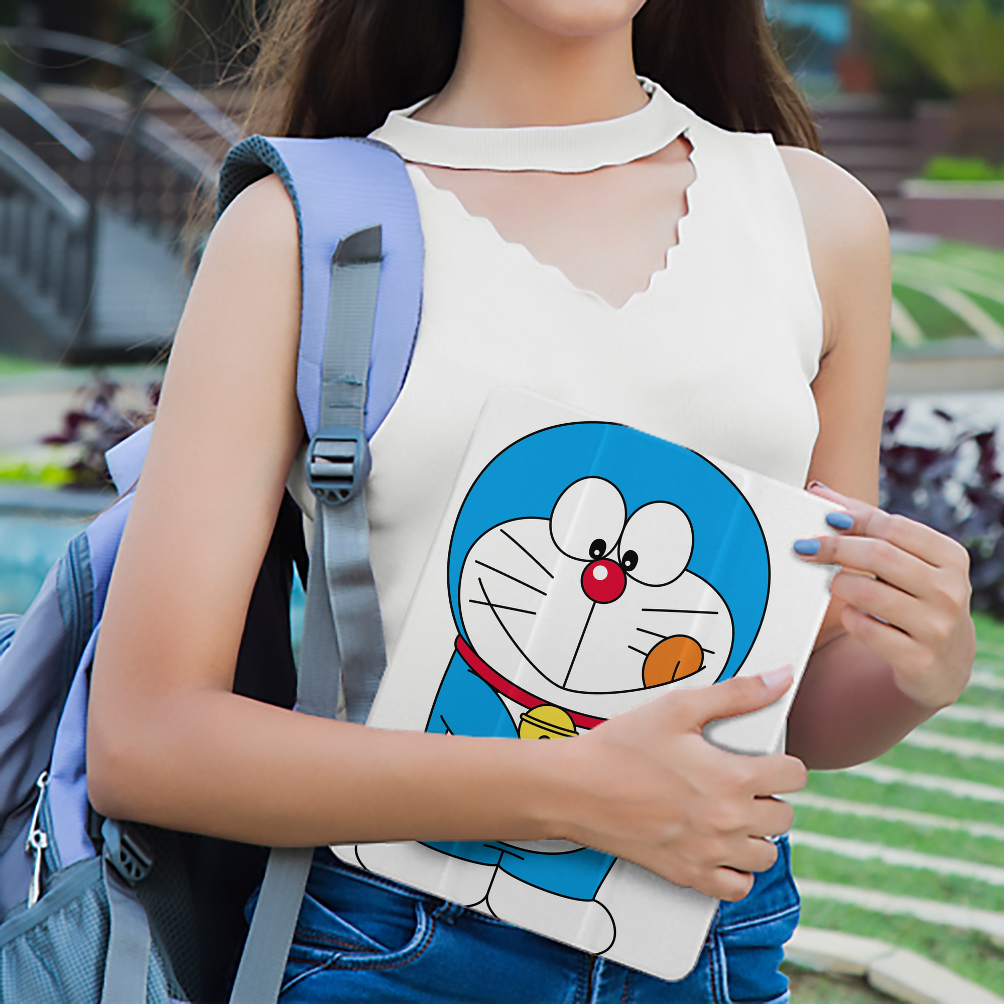 ドラえもん Doraemon IPad ケース ペン収納付き 三つ折りスタンド PUレザー×シリコン 対応機種9.5/10.5/10.9インチ