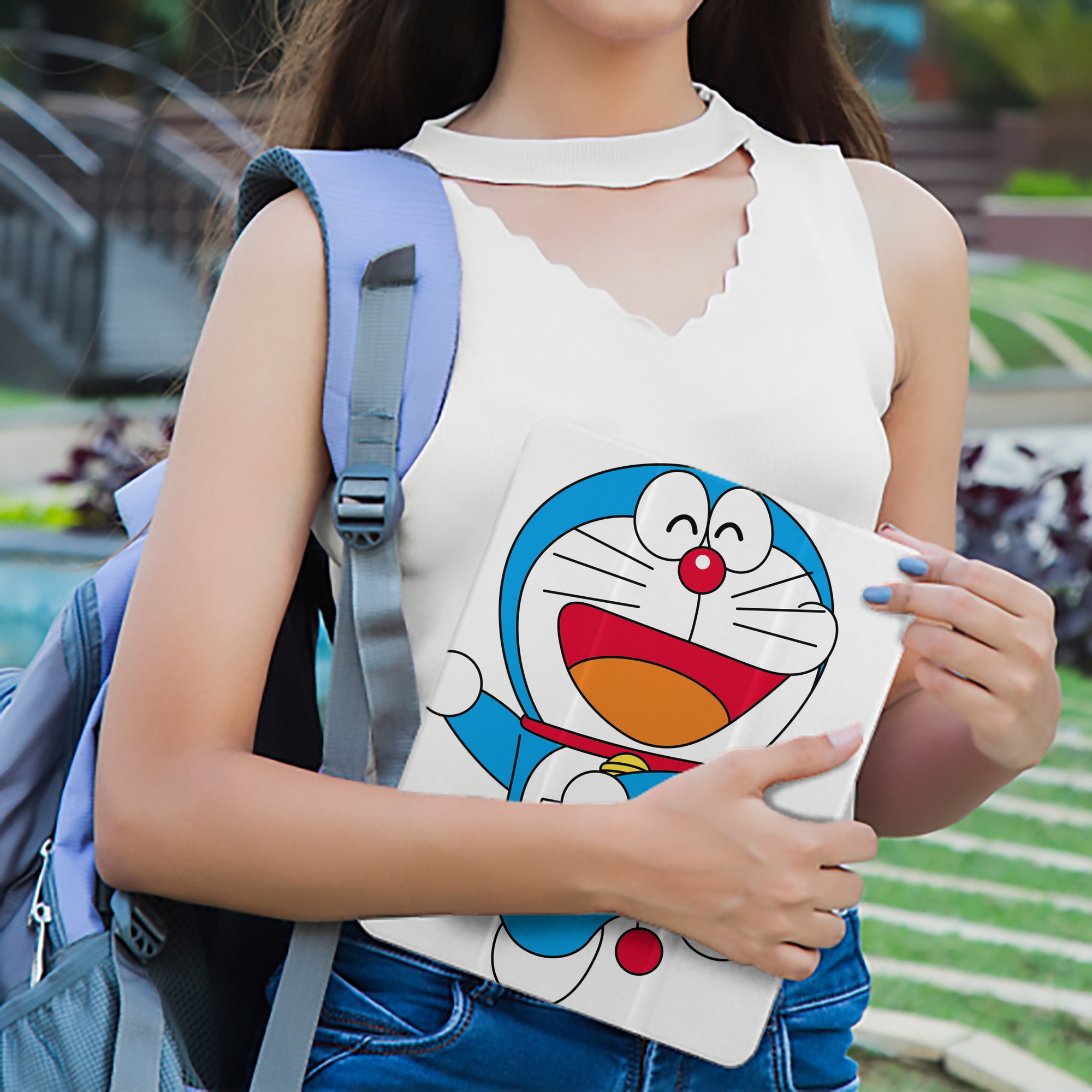 ドラえもん Doraemon IPad ケース ペン収納付き 三つ折りスタンド PUレザー×シリコン 対応機種9.5/10.5/10.9インチ