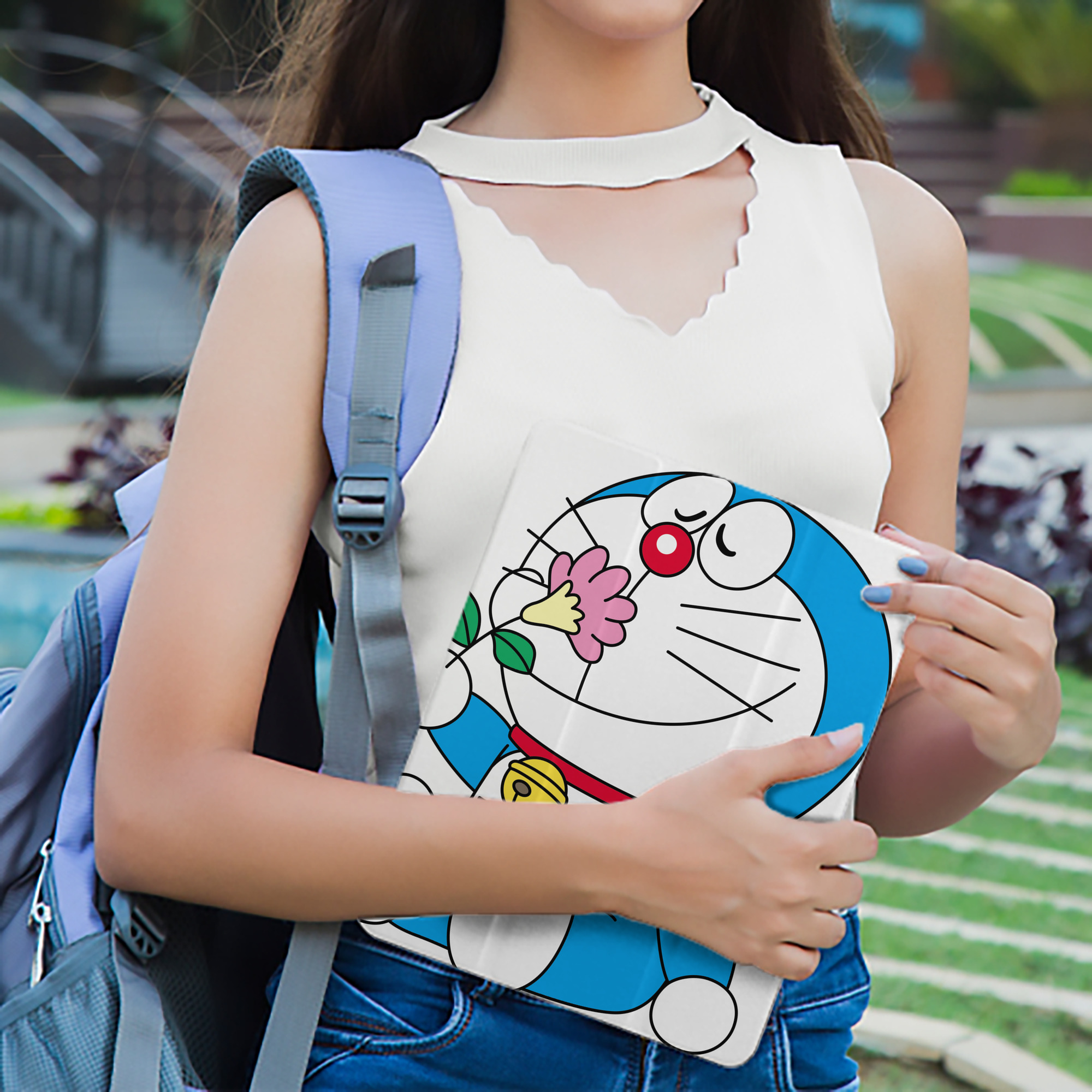 ドラえもん Doraemon IPad ケース ペン収納付き 三つ折りスタンド PUレザー×シリコン 対応機種9.5/10.5/10.9インチ