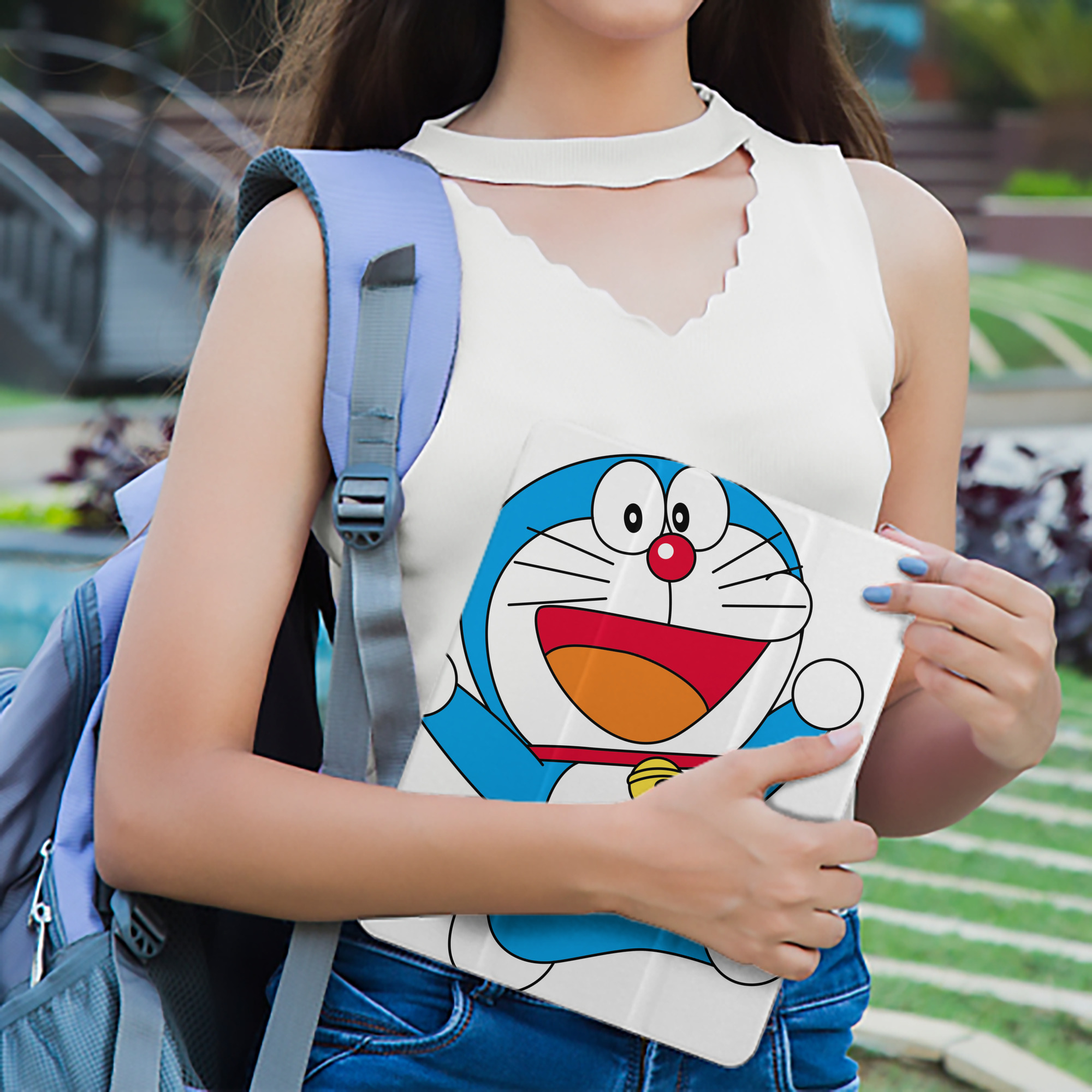 ドラえもん Doraemon IPad ケース ペン収納付き 三つ折りスタンド PUレザー×シリコン 対応機種9.5/10.5/10.9インチ