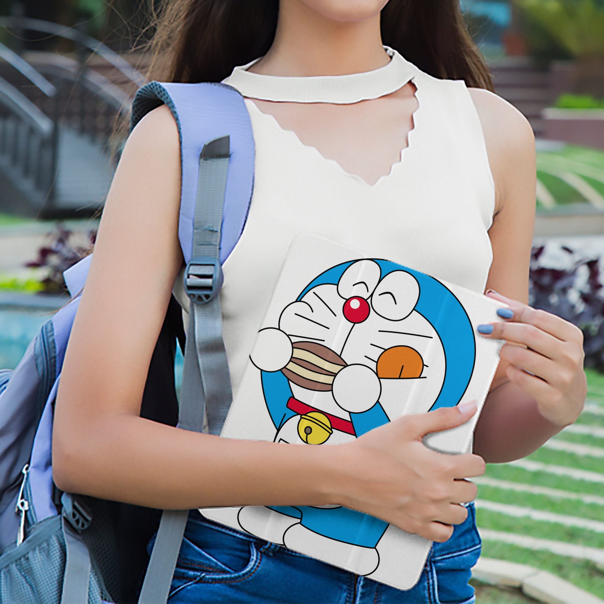 ドラえもん Doraemon IPad ケース ペン収納付き 三つ折りスタンド PUレザー×シリコン 対応機種9.5/10.5/10.9インチ