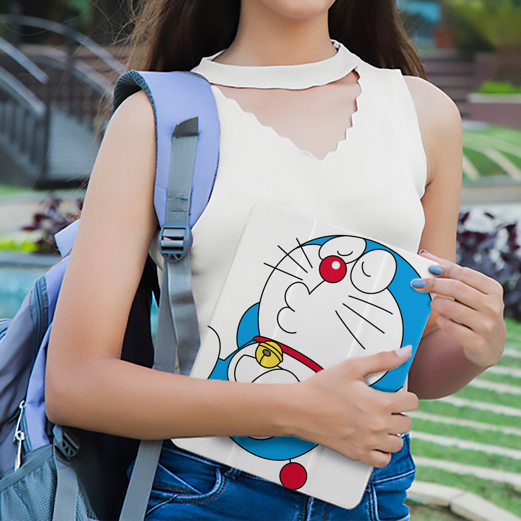 ドラえもん Doraemon IPad ケース ペン収納付き 三つ折りスタンド PUレザー×シリコン 対応機種9.5/10.5/10.9インチ