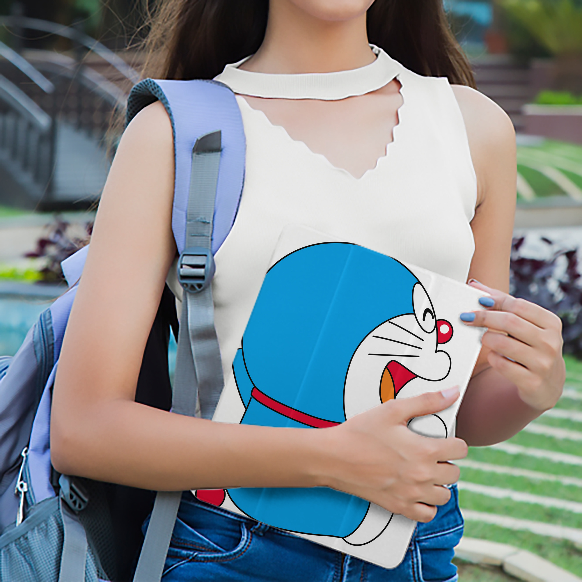 ドラえもん Doraemon IPad ケース ペン収納付き 三つ折りスタンド PUレザー×シリコン 対応機種9.5/10.5/10.9インチ