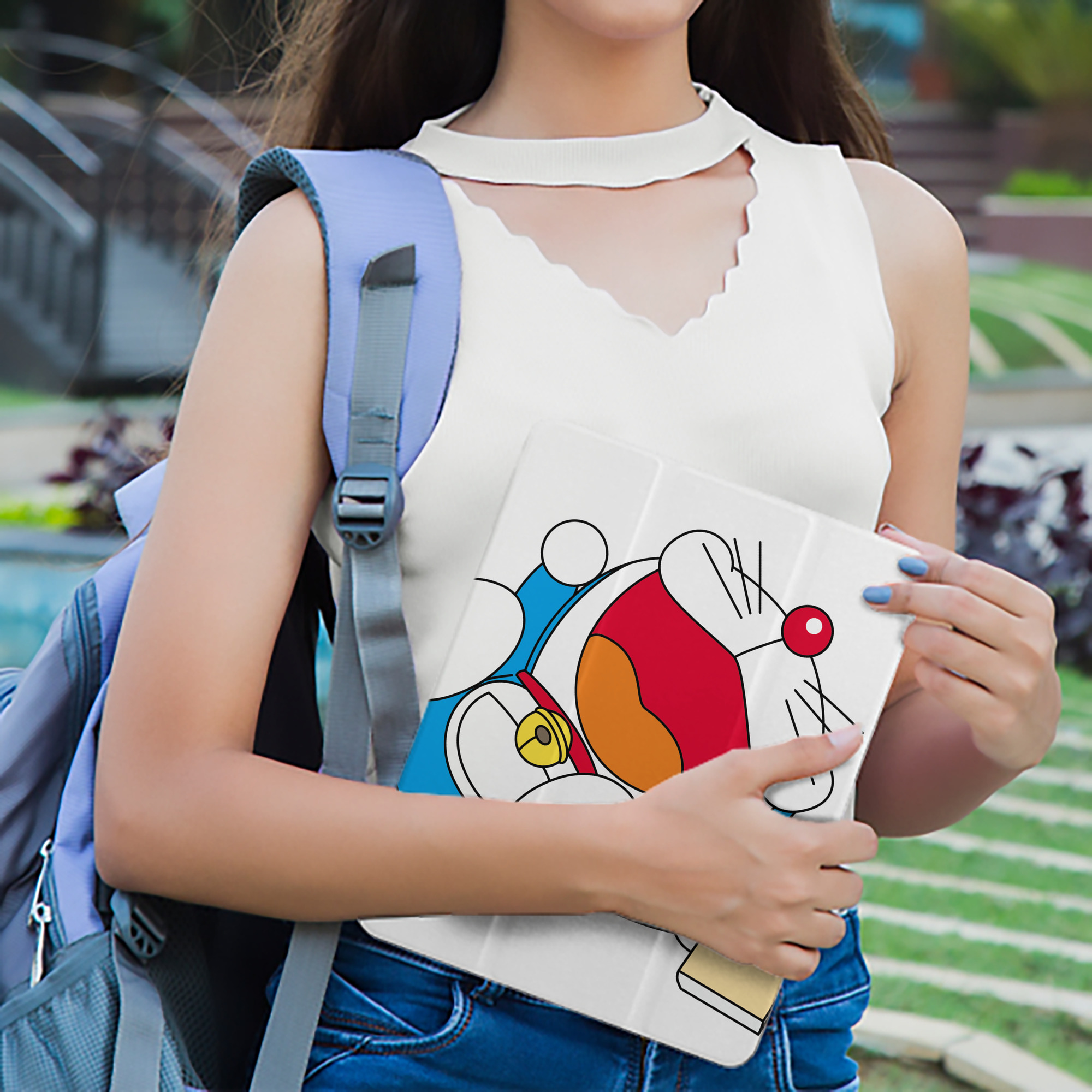 ドラえもん Doraemon IPad ケース ペン収納付き 三つ折りスタンド PUレザー×シリコン 対応機種9.5/10.5/10.9インチ