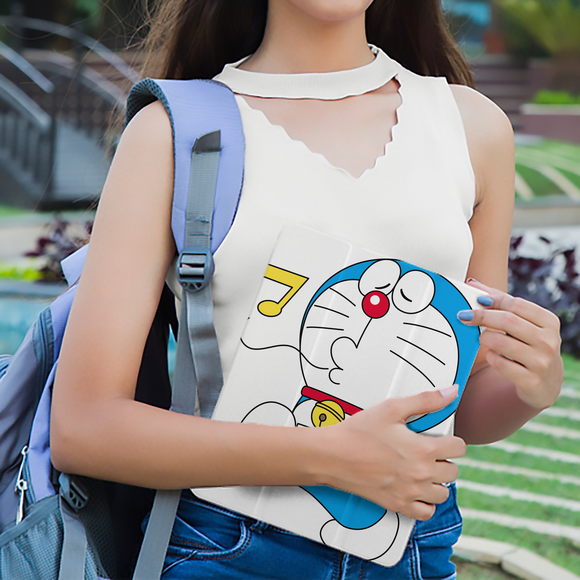 ドラえもん Doraemon IPad ケース ペン収納付き 三つ折りスタンド PUレザー×シリコン 対応機種9.5/10.5/10.9インチ