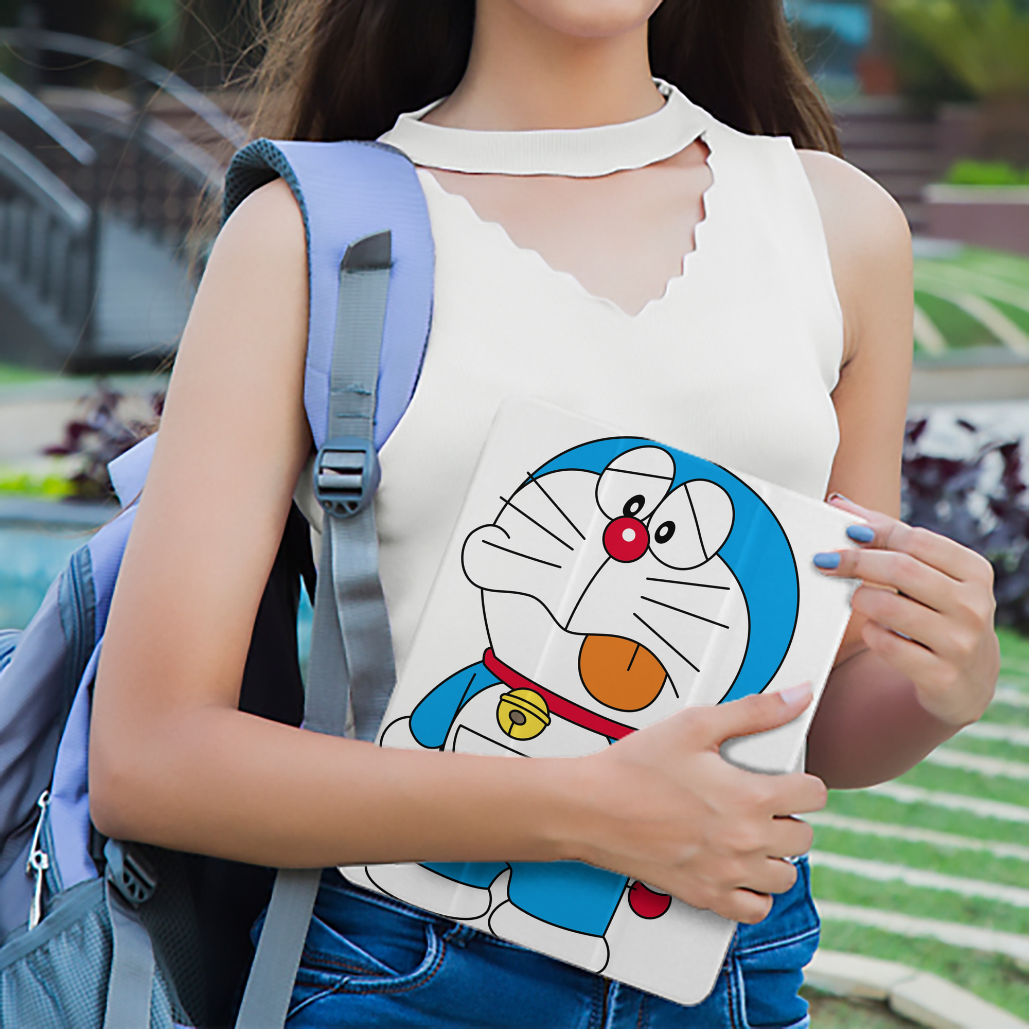 ドラえもん Doraemon IPad ケース ペン収納付き 三つ折りスタンド PUレザー×シリコン 対応機種9.5/10.5/10.9インチ