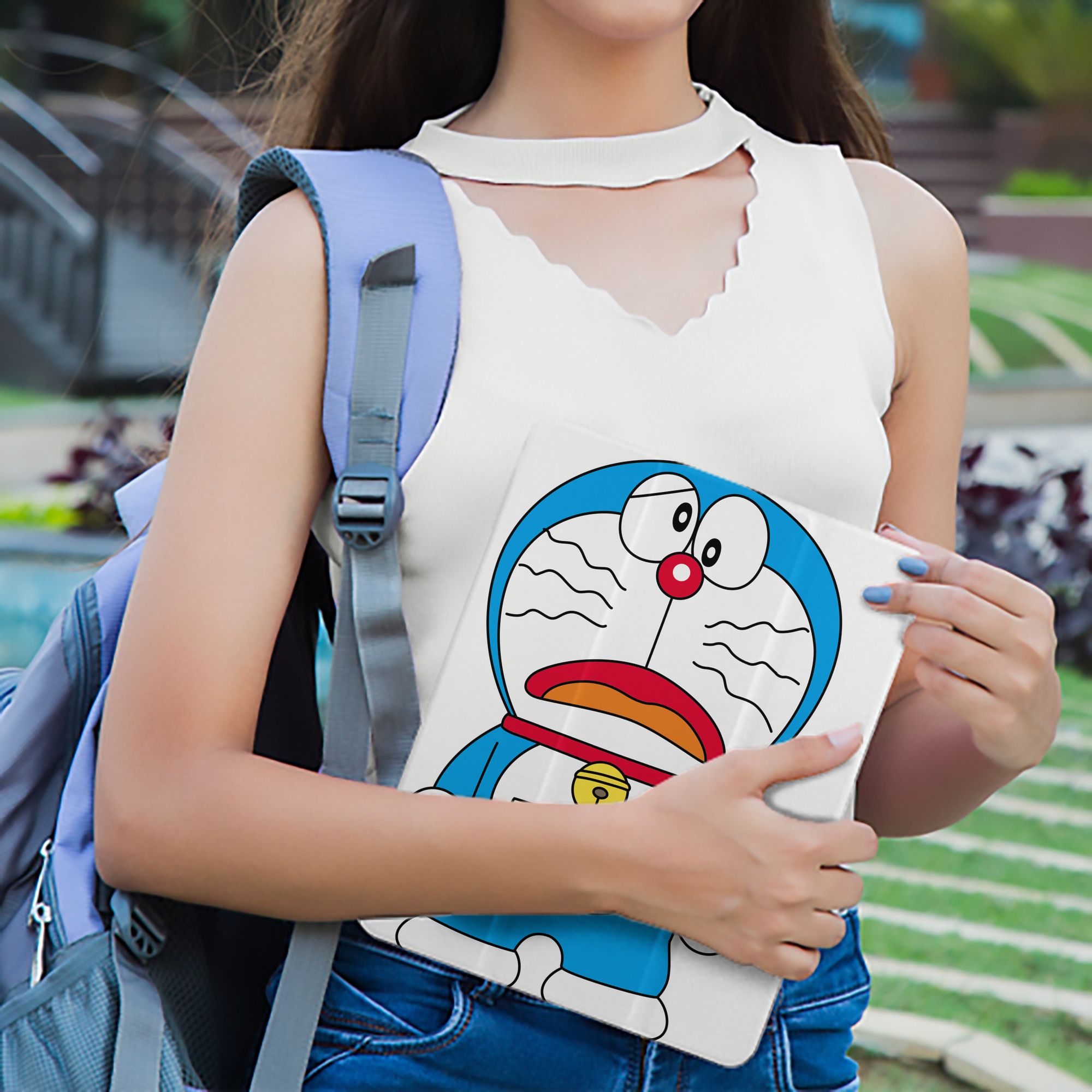 ドラえもん Doraemon IPad ケース ペン収納付き 三つ折りスタンド PUレザー×シリコン 対応機種9.5/10.5/10.9インチ