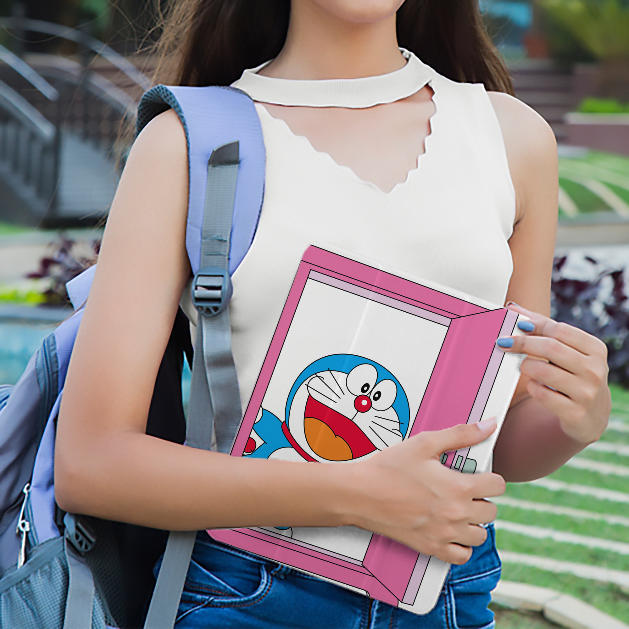 ドラえもん Doraemon IPad ケース ペン収納付き 三つ折りスタンド PUレザー×シリコン 対応機種9.5/10.5/10.9インチ