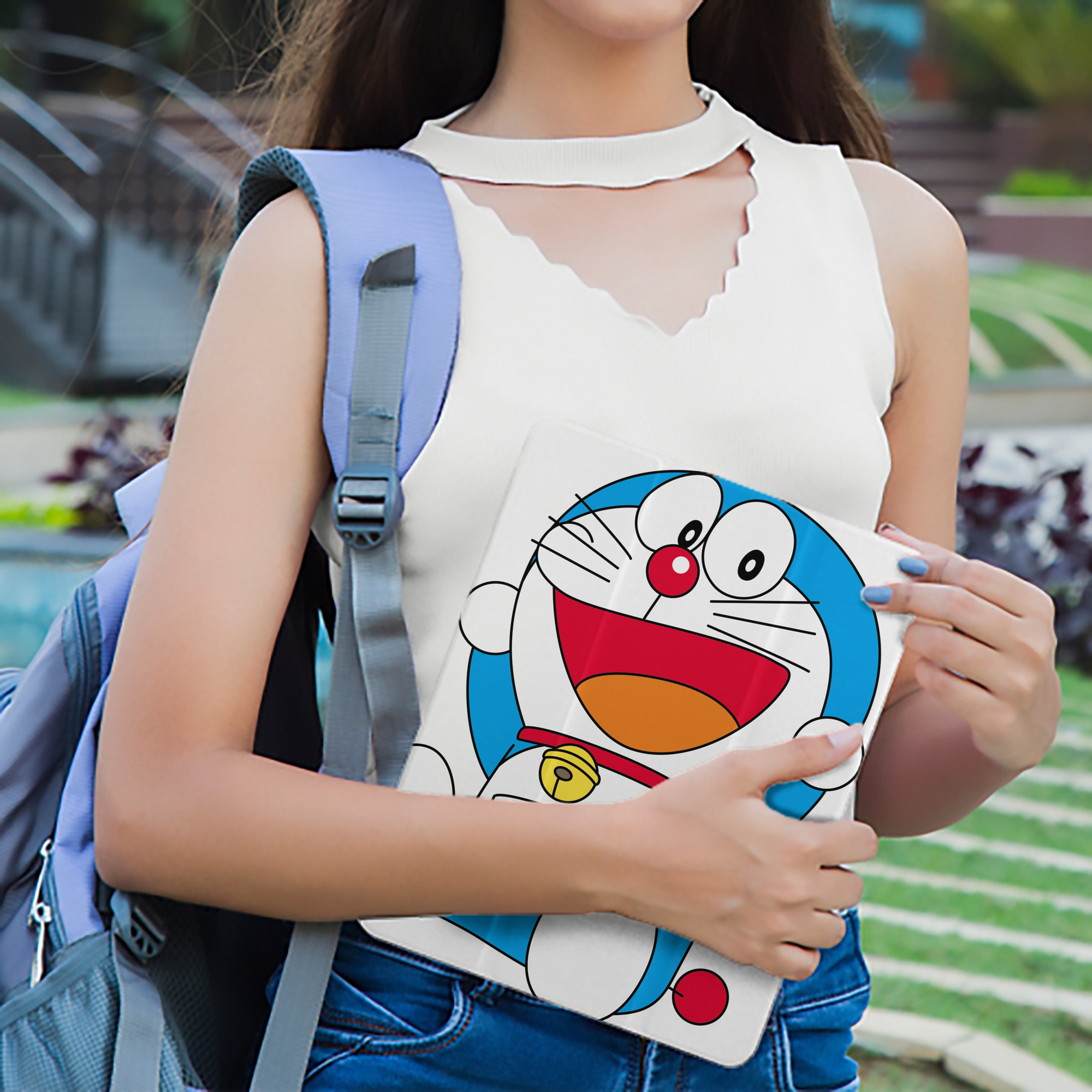 ドラえもん Doraemon IPad ケース ペン収納付き 三つ折りスタンド PUレザー×シリコン 対応機種9.5/10.5/10.9インチ