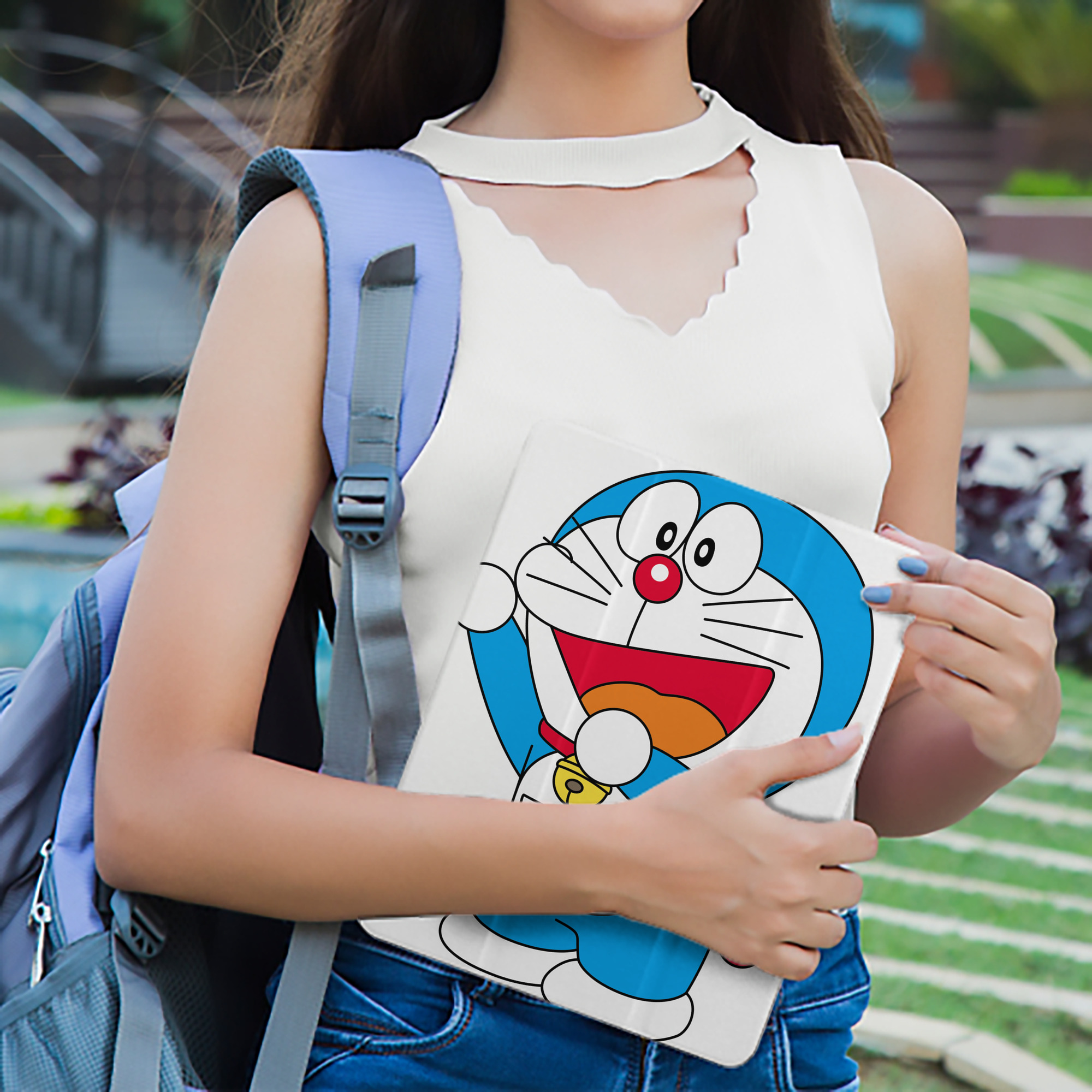 ドラえもん Doraemon IPad ケース ペン収納付き 三つ折りスタンド PUレザー×シリコン 対応機種9.5/10.5/10.9インチ