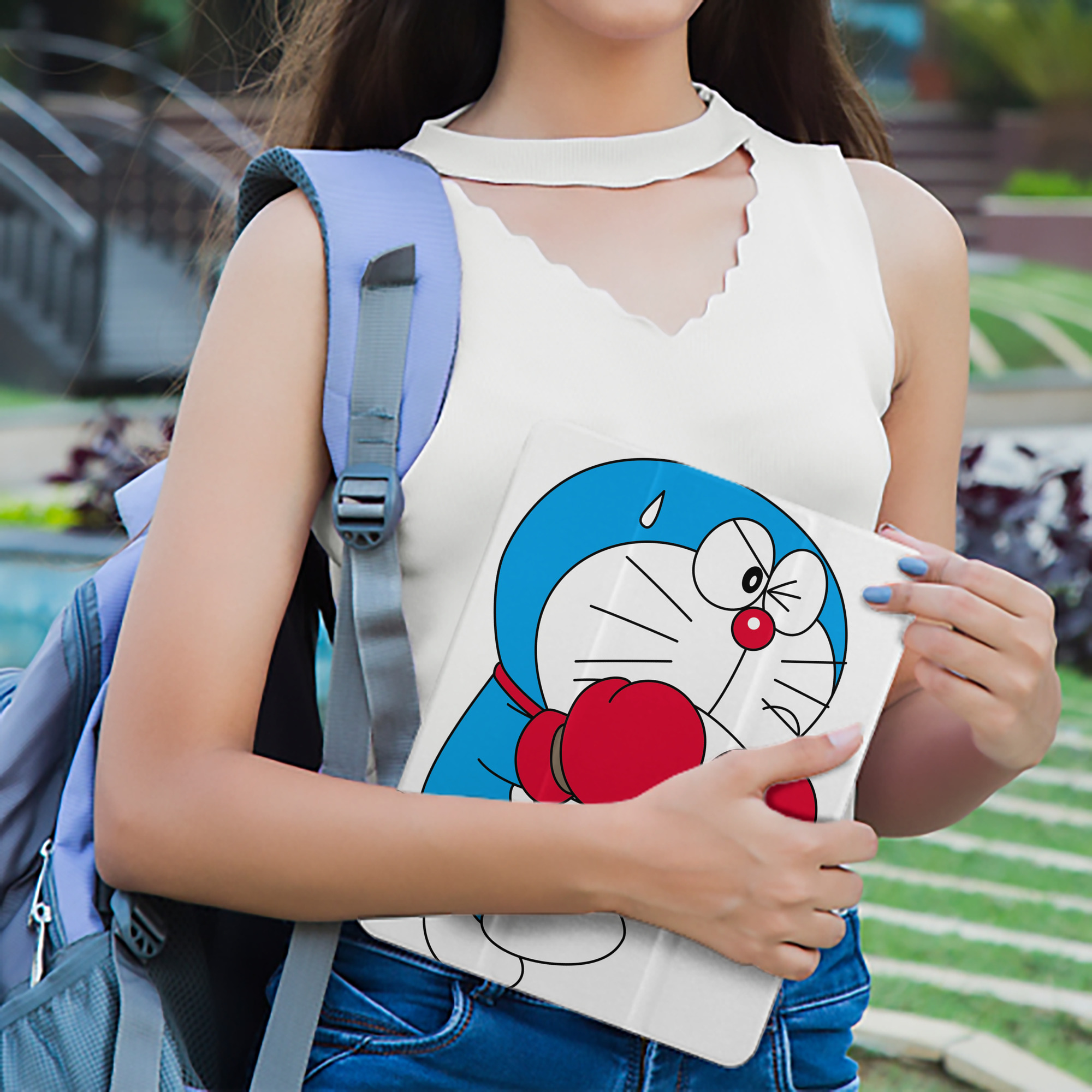 ドラえもん Doraemon IPad ケース ペン収納付き 三つ折りスタンド PUレザー×シリコン 対応機種9.5/10.5/10.9インチ