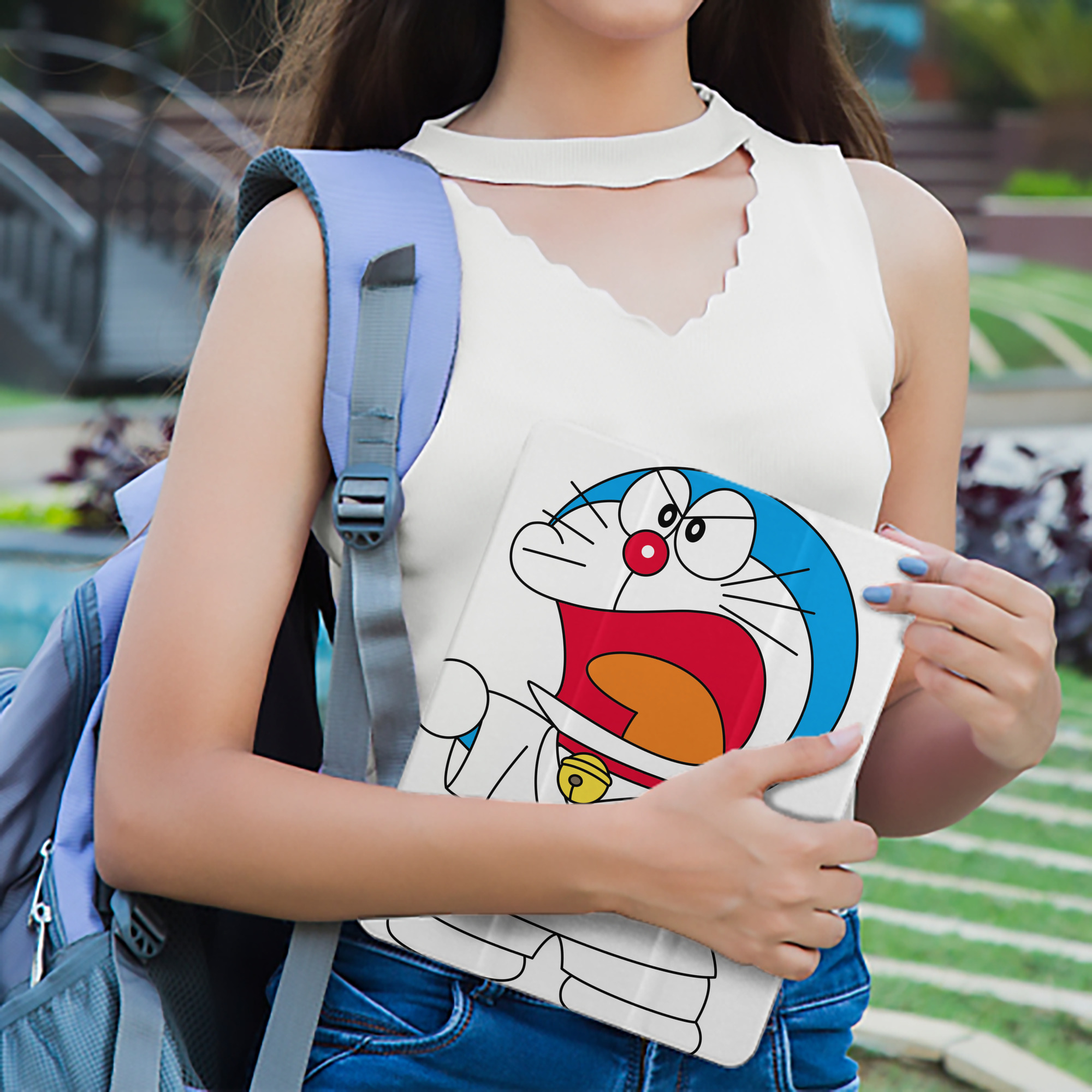 ドラえもん Doraemon IPad ケース ペン収納付き 三つ折りスタンド PUレザー×シリコン 対応機種9.5/10.5/10.9インチ