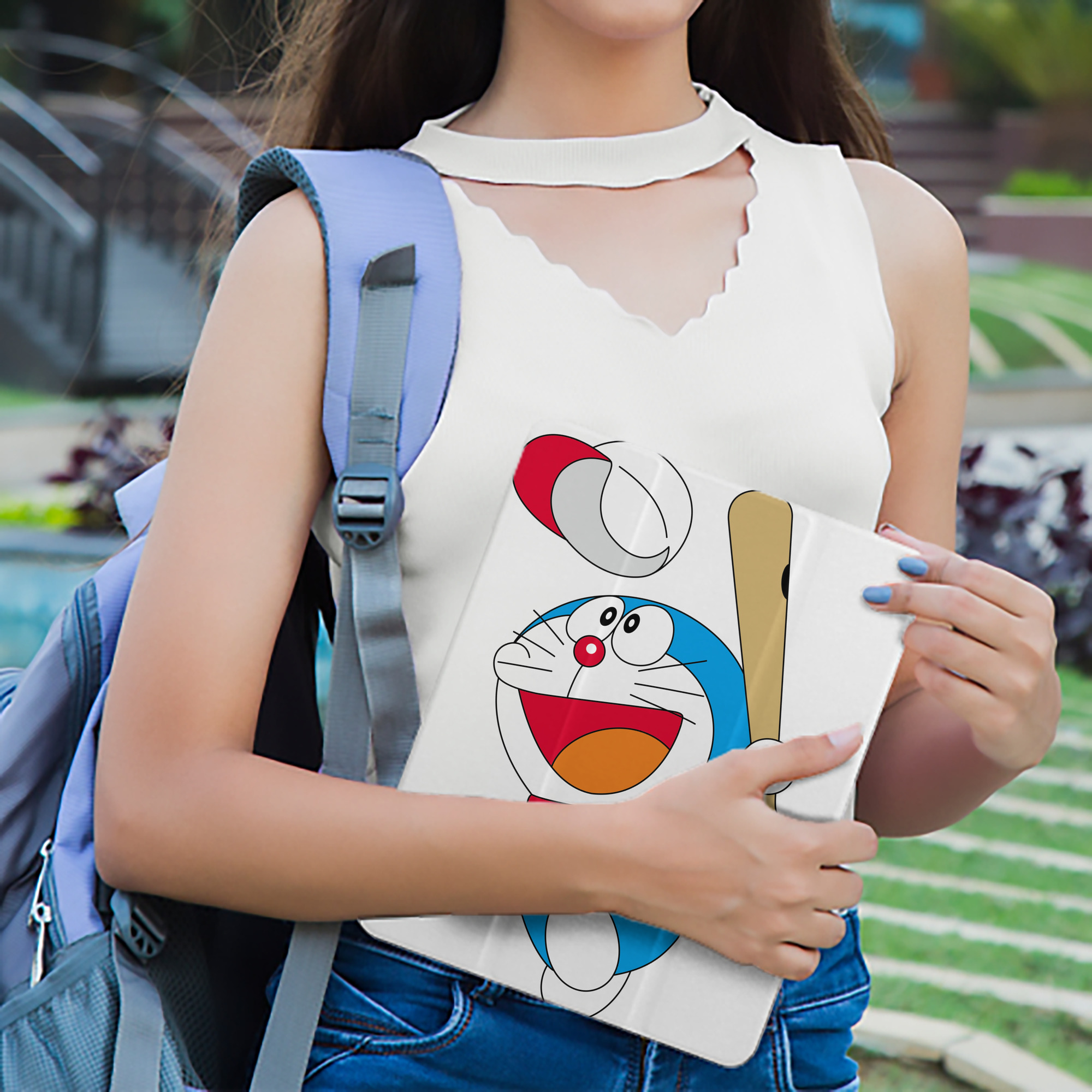 ドラえもん Doraemon IPad ケース ペン収納付き 三つ折りスタンド PUレザー×シリコン 対応機種9.5/10.5/10.9インチ