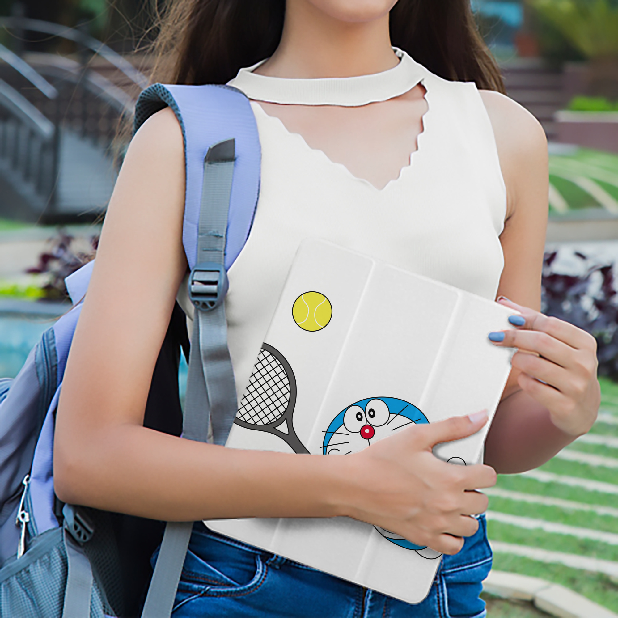ドラえもん Doraemon IPad ケース ペン収納付き 三つ折りスタンド PUレザー×シリコン 対応機種9.5/10.5/10.9インチ