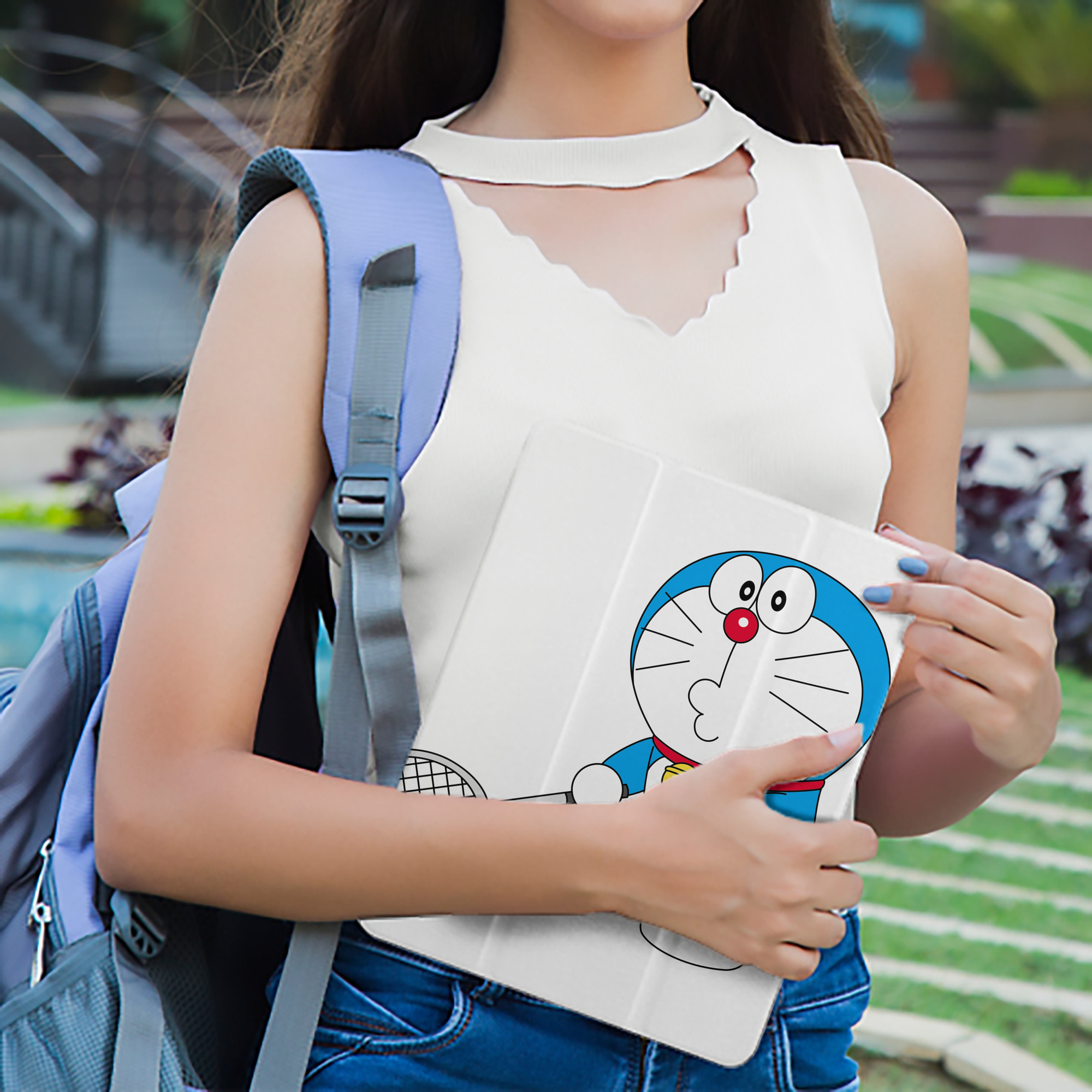 ドラえもん Doraemon IPad ケース ペン収納付き 三つ折りスタンド PUレザー×シリコン 対応機種9.5/10.5/10.9インチ