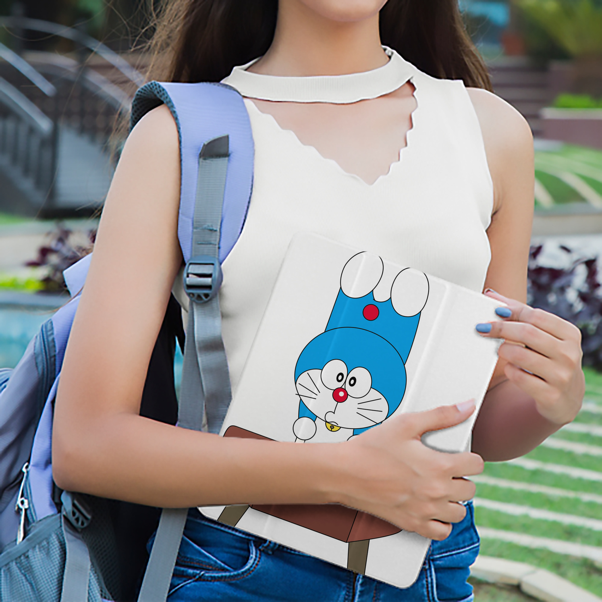 ドラえもん Doraemon IPad ケース ペン収納付き 三つ折りスタンド PUレザー×シリコン 対応機種9.5/10.5/10.9インチ