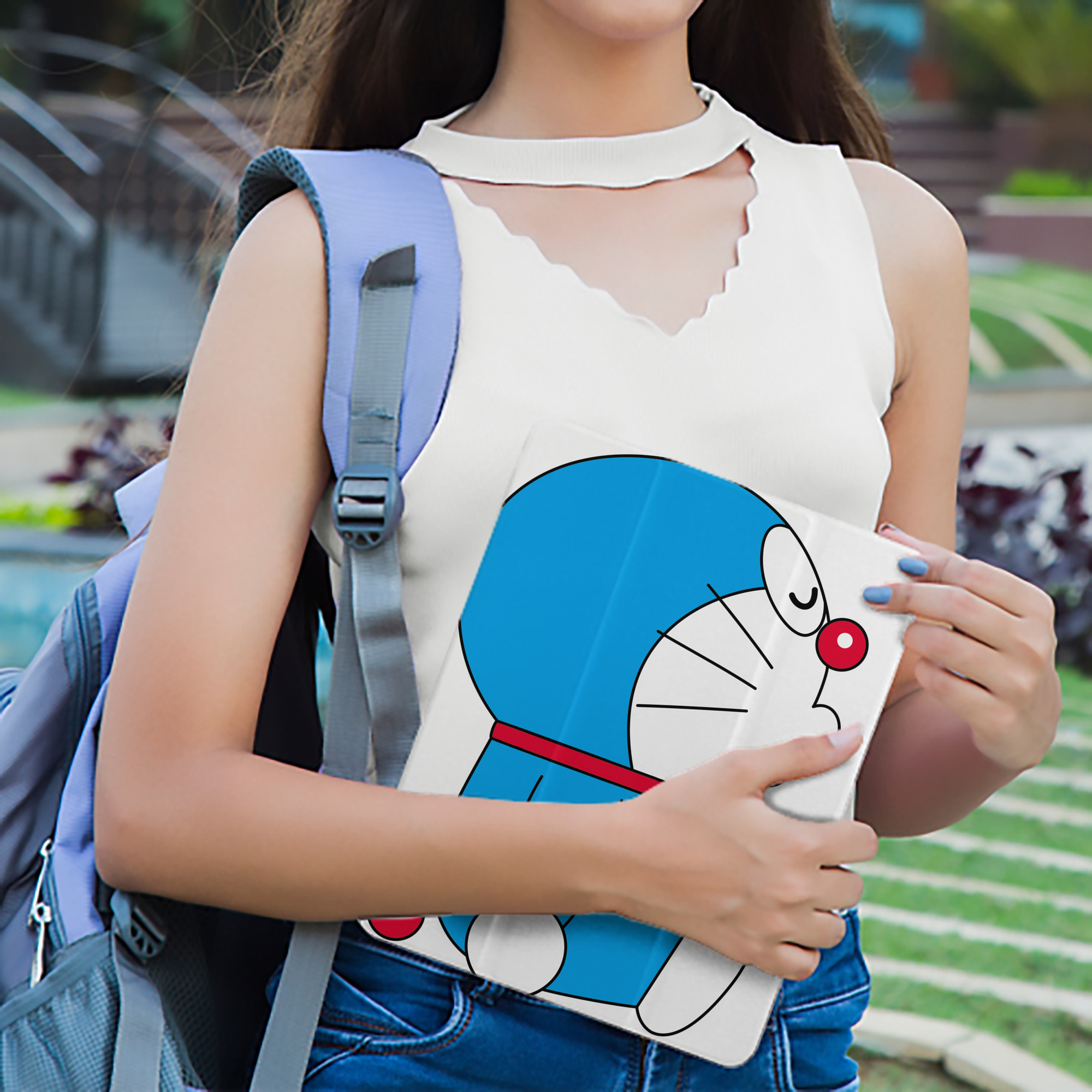 ドラえもん Doraemon IPad ケース ペン収納付き 三つ折りスタンド PUレザー×シリコン 対応機種9.5/10.5/10.9インチ