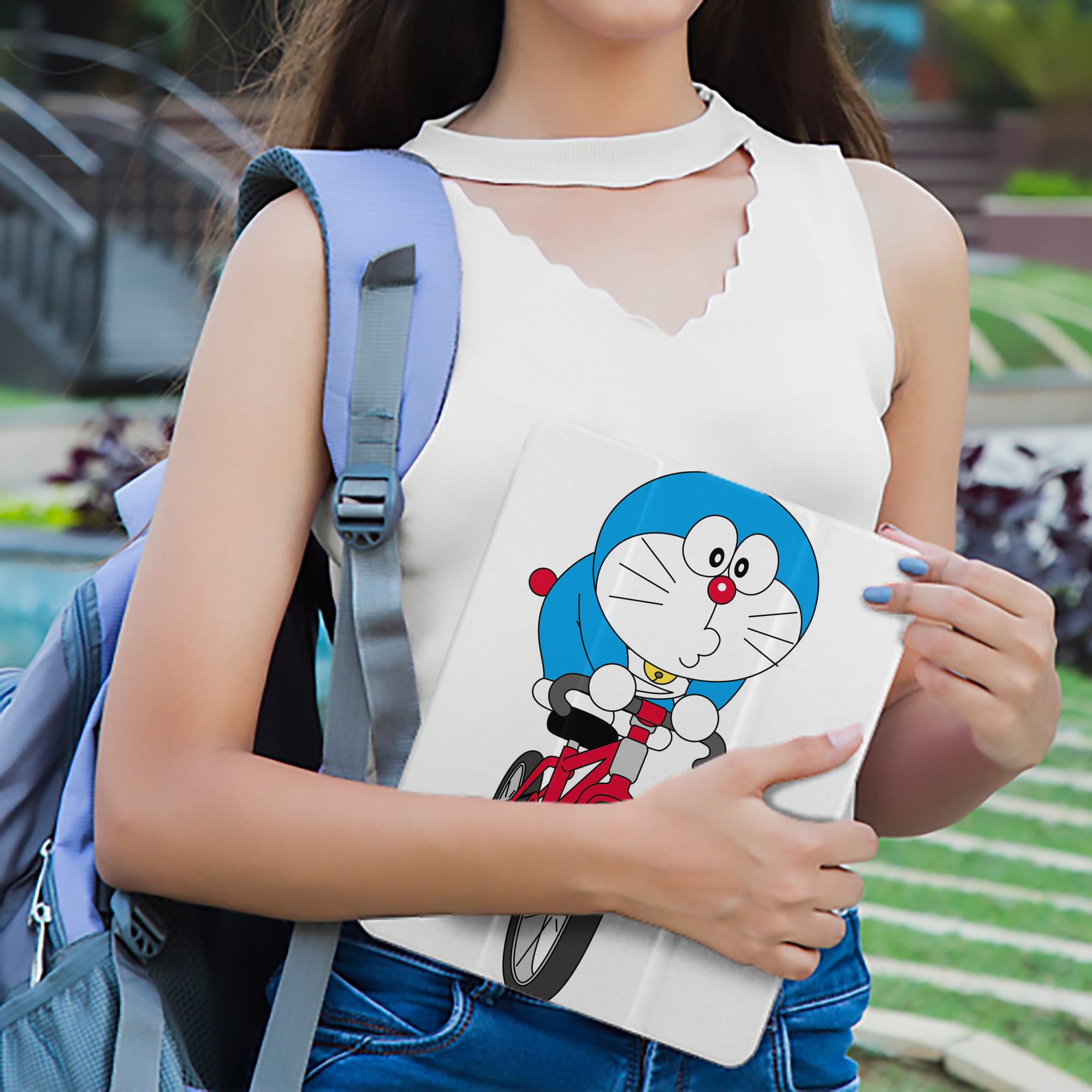ドラえもん Doraemon IPad ケース ペン収納付き 三つ折りスタンド PUレザー×シリコン 対応機種9.5/10.5/10.9インチ