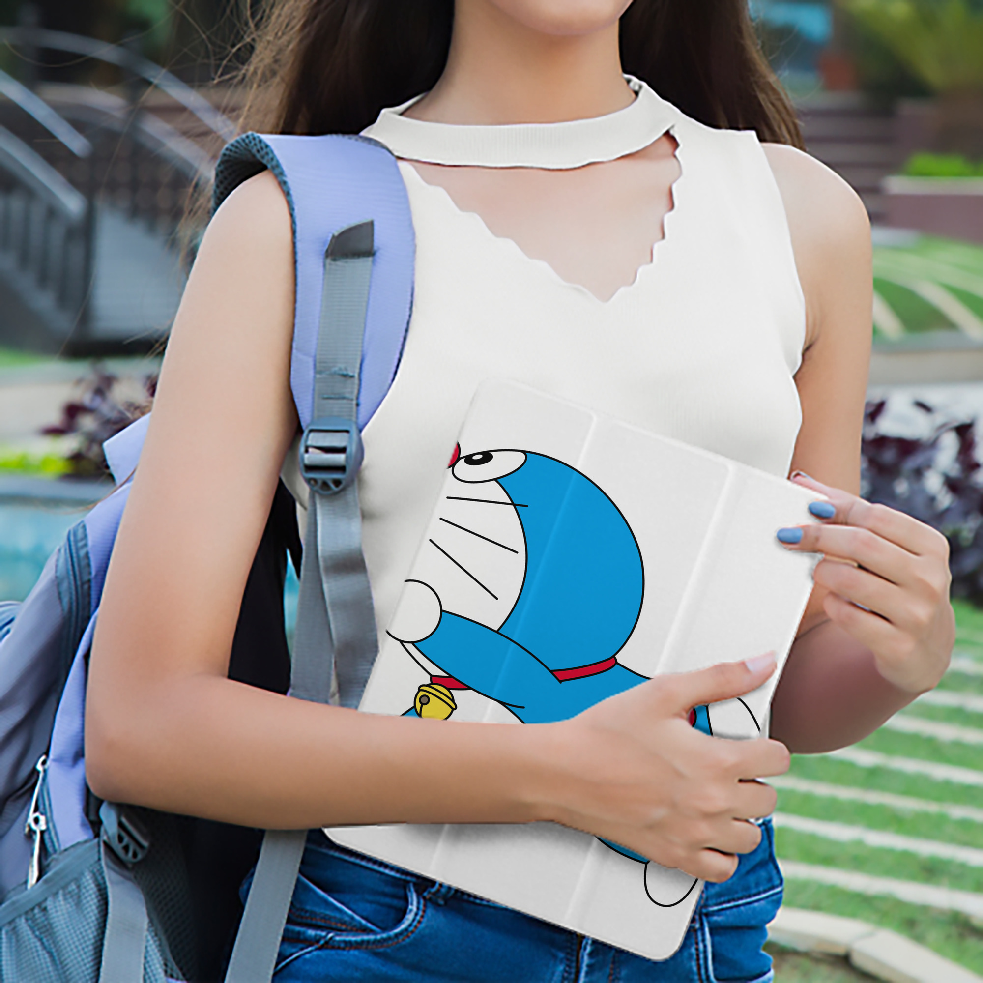 ドラえもん Doraemon IPad ケース ペン収納付き 三つ折りスタンド PUレザー×シリコン 対応機種9.5/10.5/10.9インチ