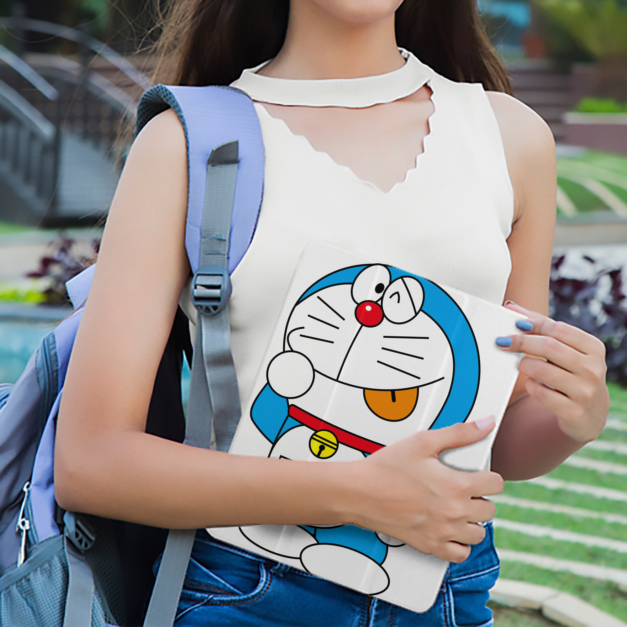ドラえもん Doraemon IPad ケース ペン収納付き 三つ折りスタンド PUレザー×シリコン 対応機種9.5/10.5/10.9インチ