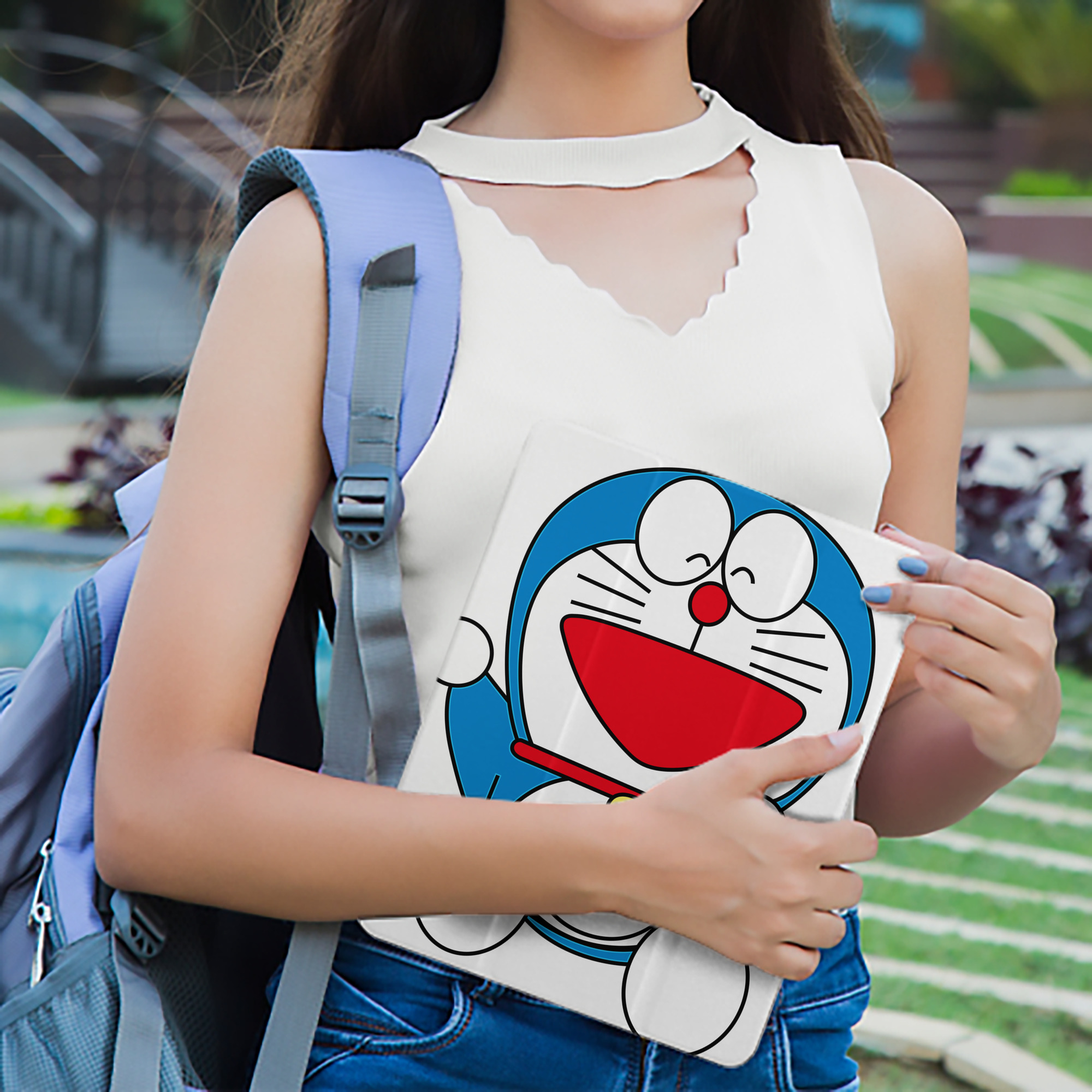 ドラえもん Doraemon IPad ケース ペン収納付き 三つ折りスタンド PUレザー×シリコン 対応機種9.5/10.5/10.9インチ