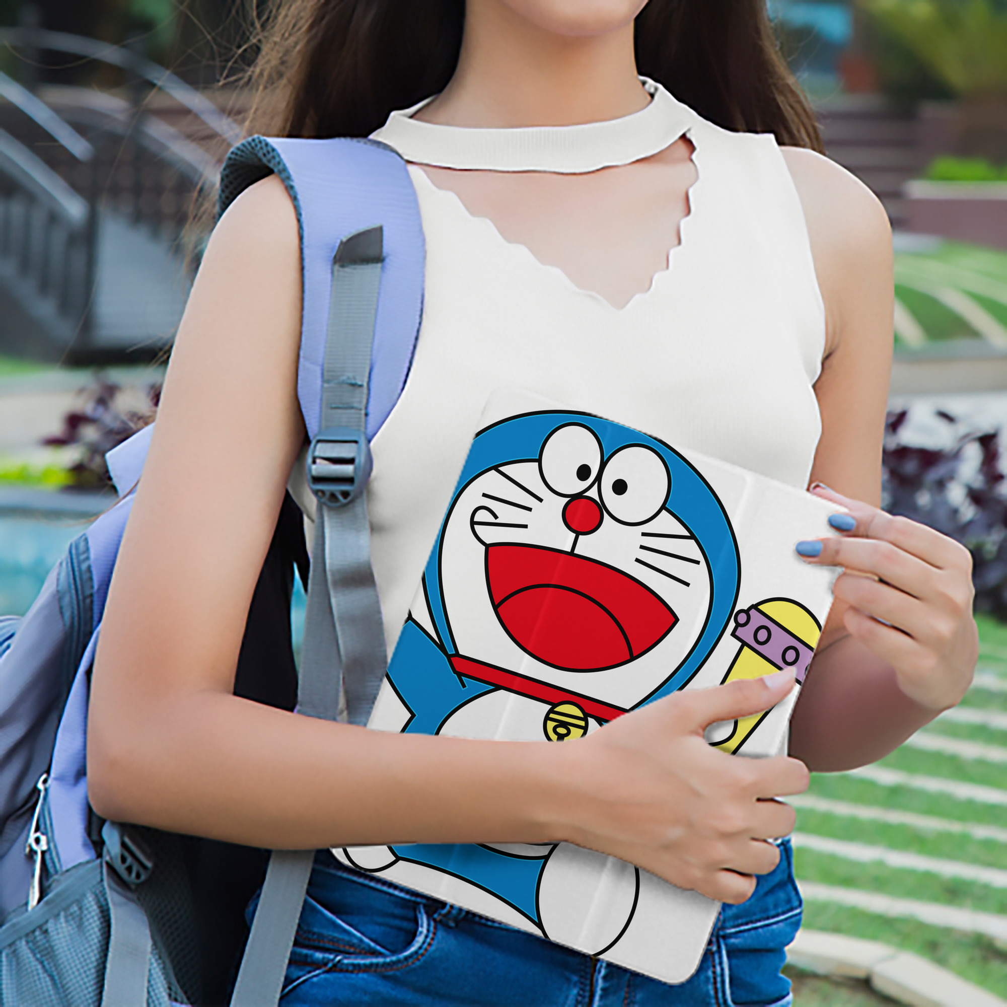 ドラえもん Doraemon IPad ケース ペン収納付き 三つ折りスタンド PUレザー×シリコン 対応機種9.5/10.5/10.9インチ