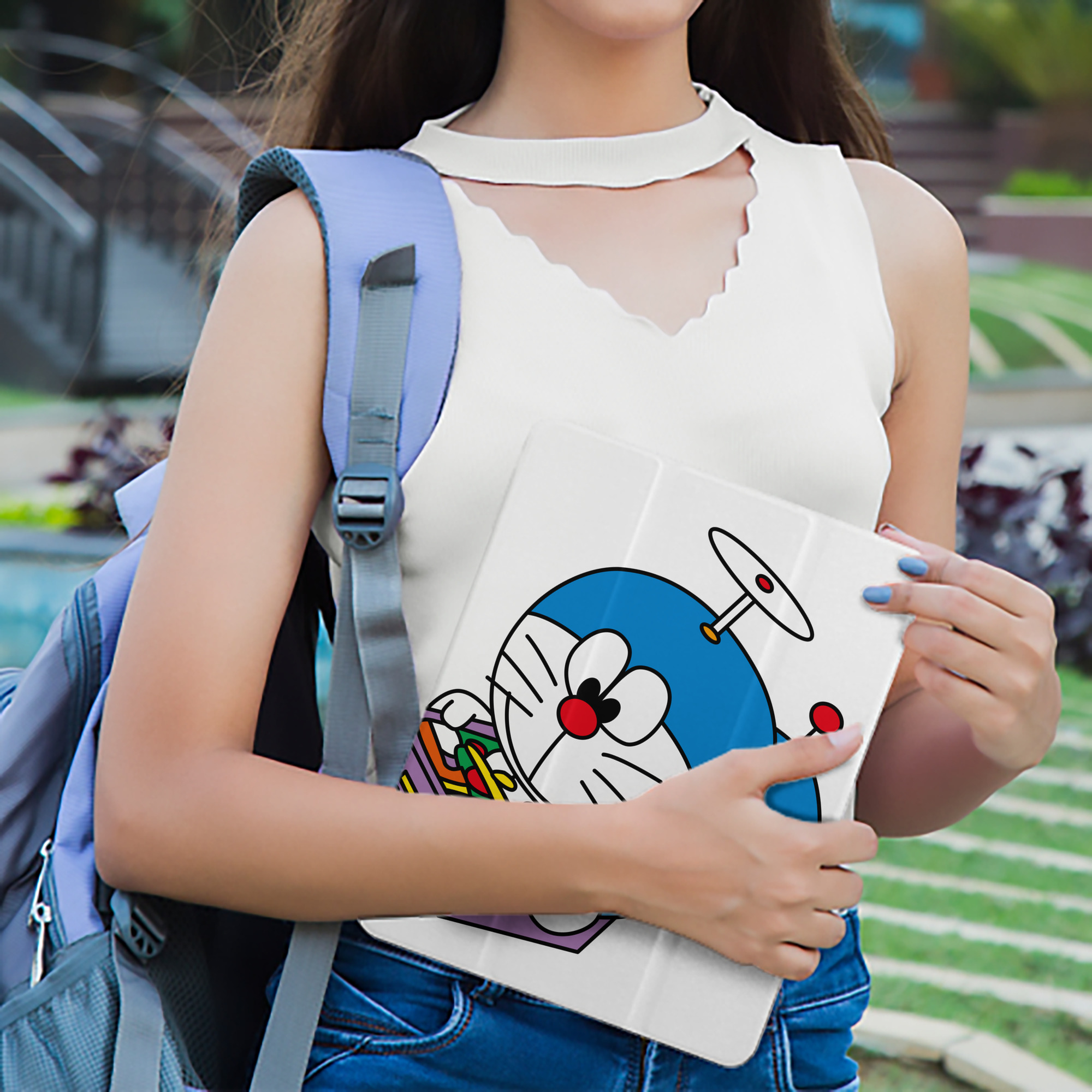 ドラえもん Doraemon IPad ケース ペン収納付き 三つ折りスタンド PUレザー×シリコン 対応機種9.5/10.5/10.9インチ