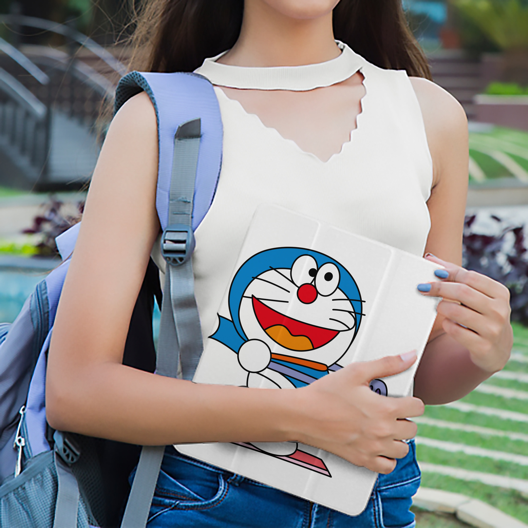 ドラえもん Doraemon IPad ケース ペン収納付き 三つ折りスタンド PUレザー×シリコン 対応機種9.5/10.5/10.9インチ