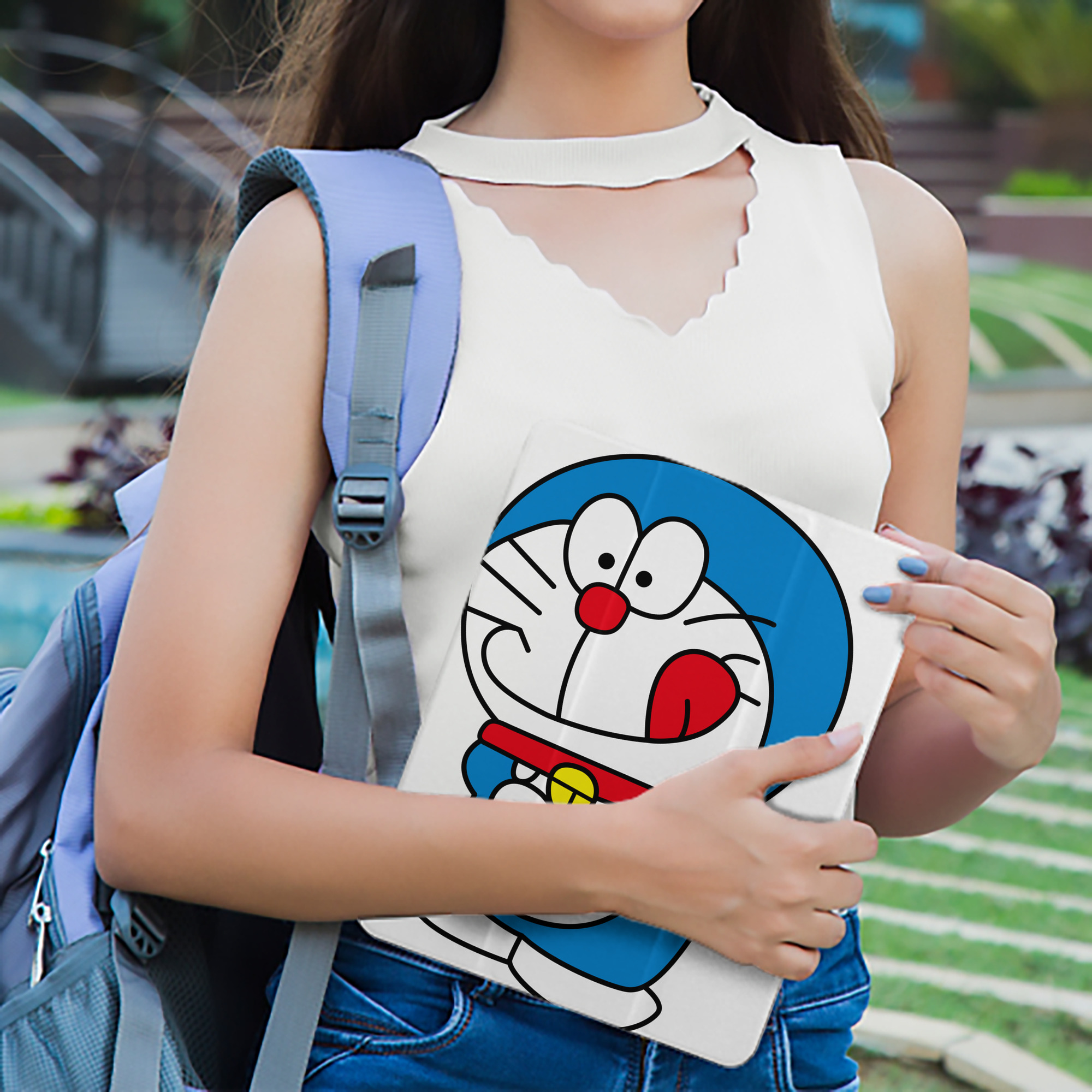 ドラえもん Doraemon IPad ケース ペン収納付き 三つ折りスタンド PUレザー×シリコン 対応機種9.5/10.5/10.9インチ