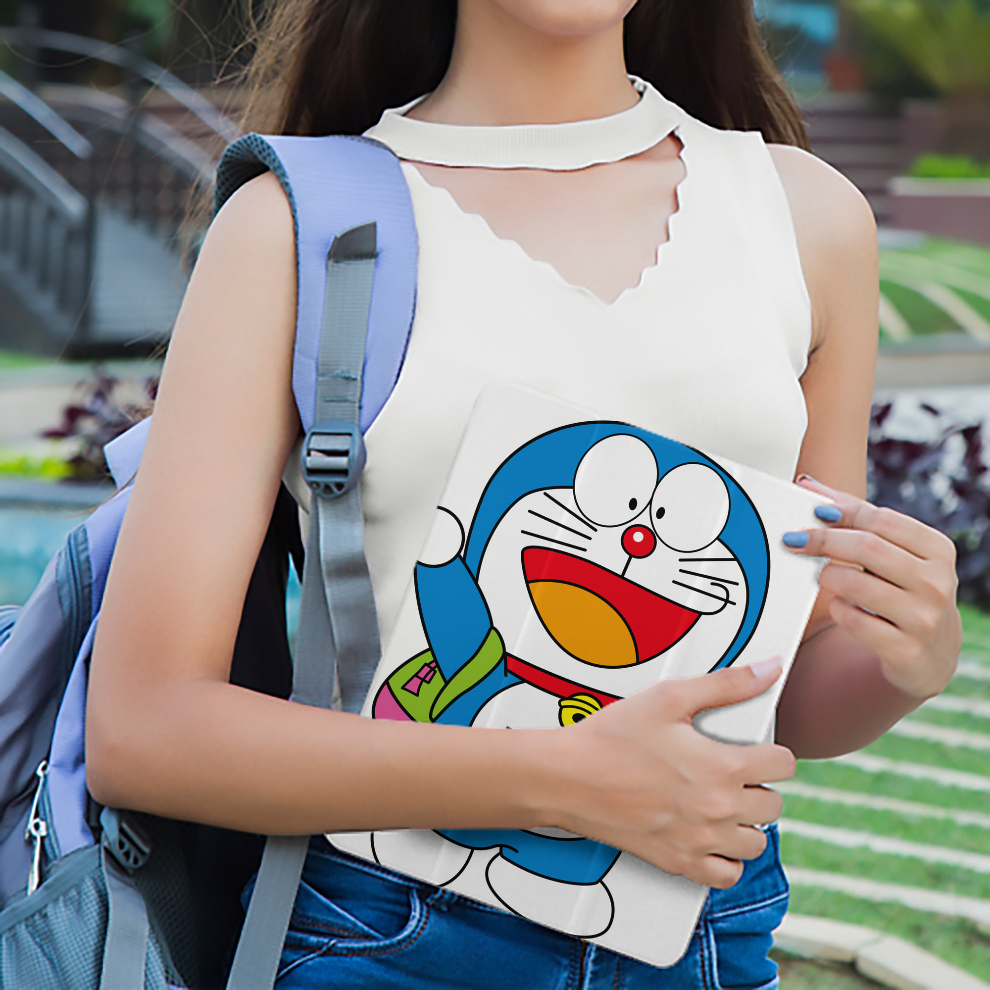 ドラえもん Doraemon IPad ケース ペン収納付き 三つ折りスタンド PUレザー×シリコン 対応機種9.5/10.5/10.9インチ