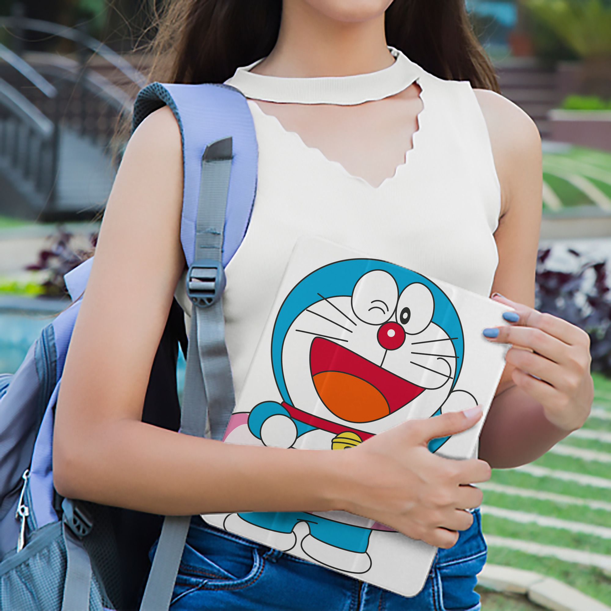 ドラえもん Doraemon IPad ケース ペン収納付き 三つ折りスタンド PUレザー×シリコン 対応機種9.5/10.5/10.9インチ