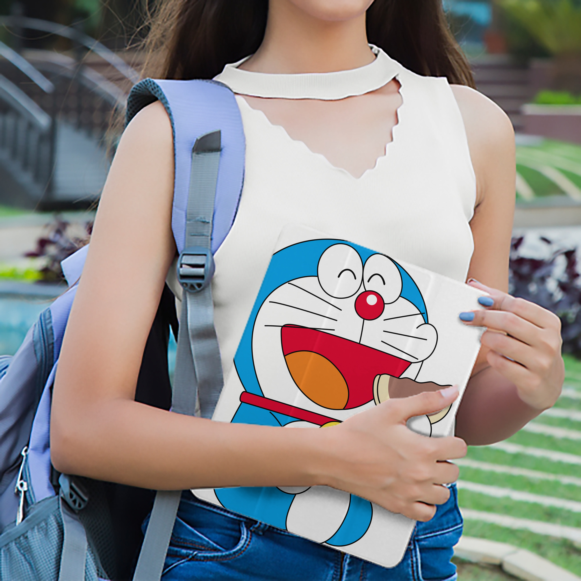 ドラえもん Doraemon IPad ケース ペン収納付き 三つ折りスタンド PUレザー×シリコン 対応機種9.5/10.5/10.9インチ