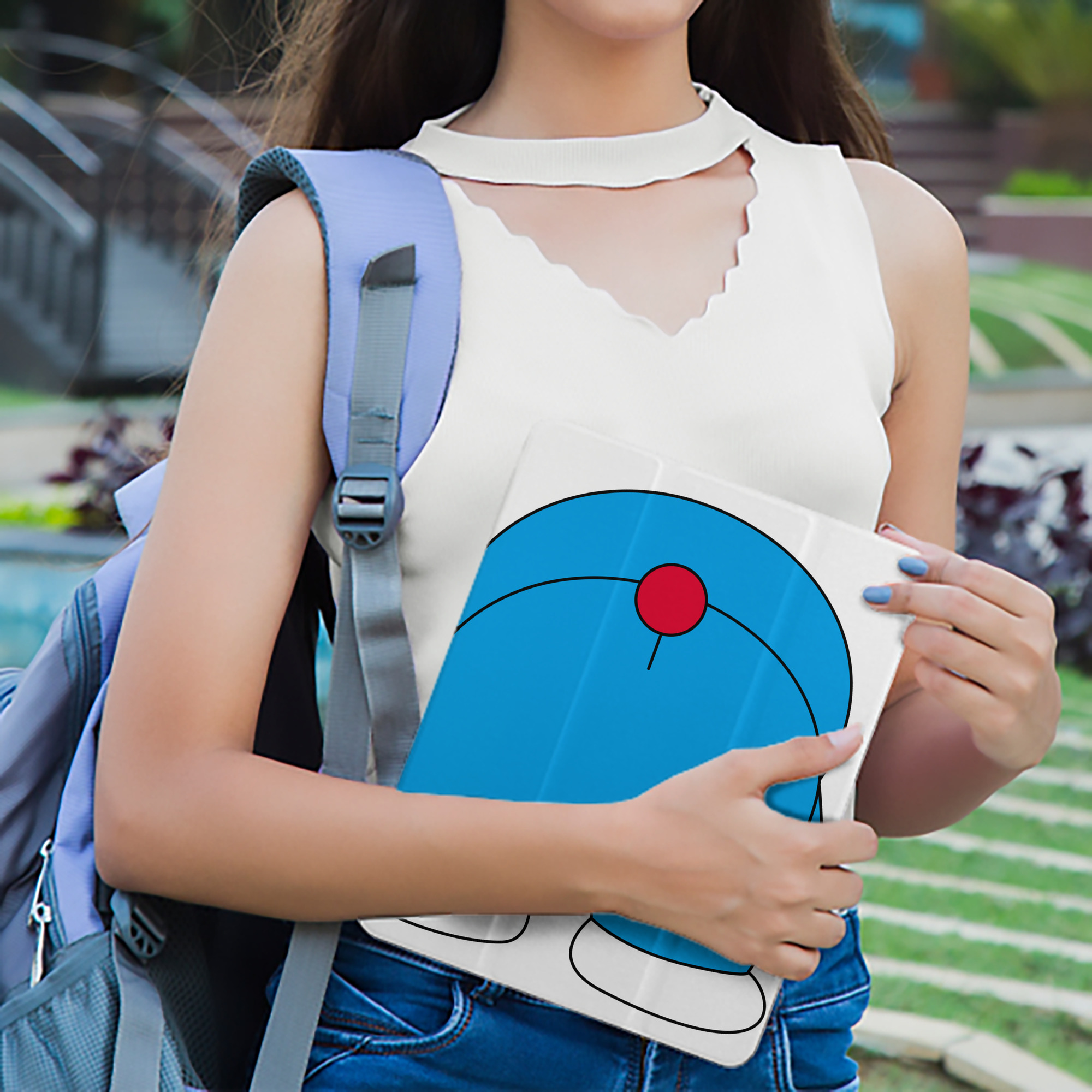 ドラえもん Doraemon IPad ケース ペン収納付き 三つ折りスタンド PUレザー×シリコン 対応機種9.5/10.5/10.9インチ