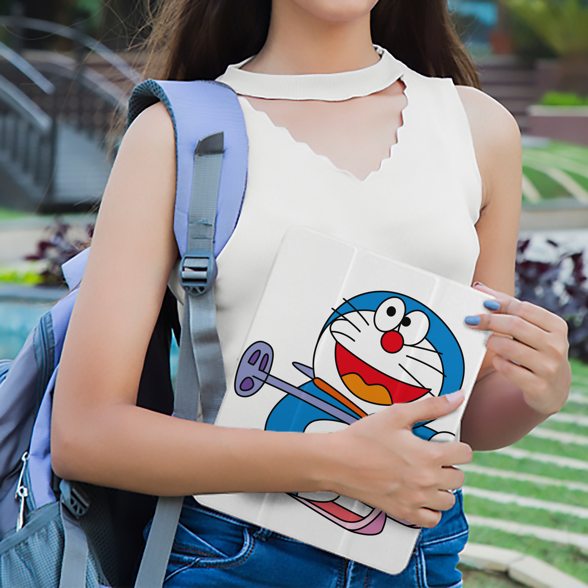 ドラえもん Doraemon IPad ケース ペン収納付き 三つ折りスタンド PUレザー×シリコン 対応機種9.5/10.5/10.9インチ