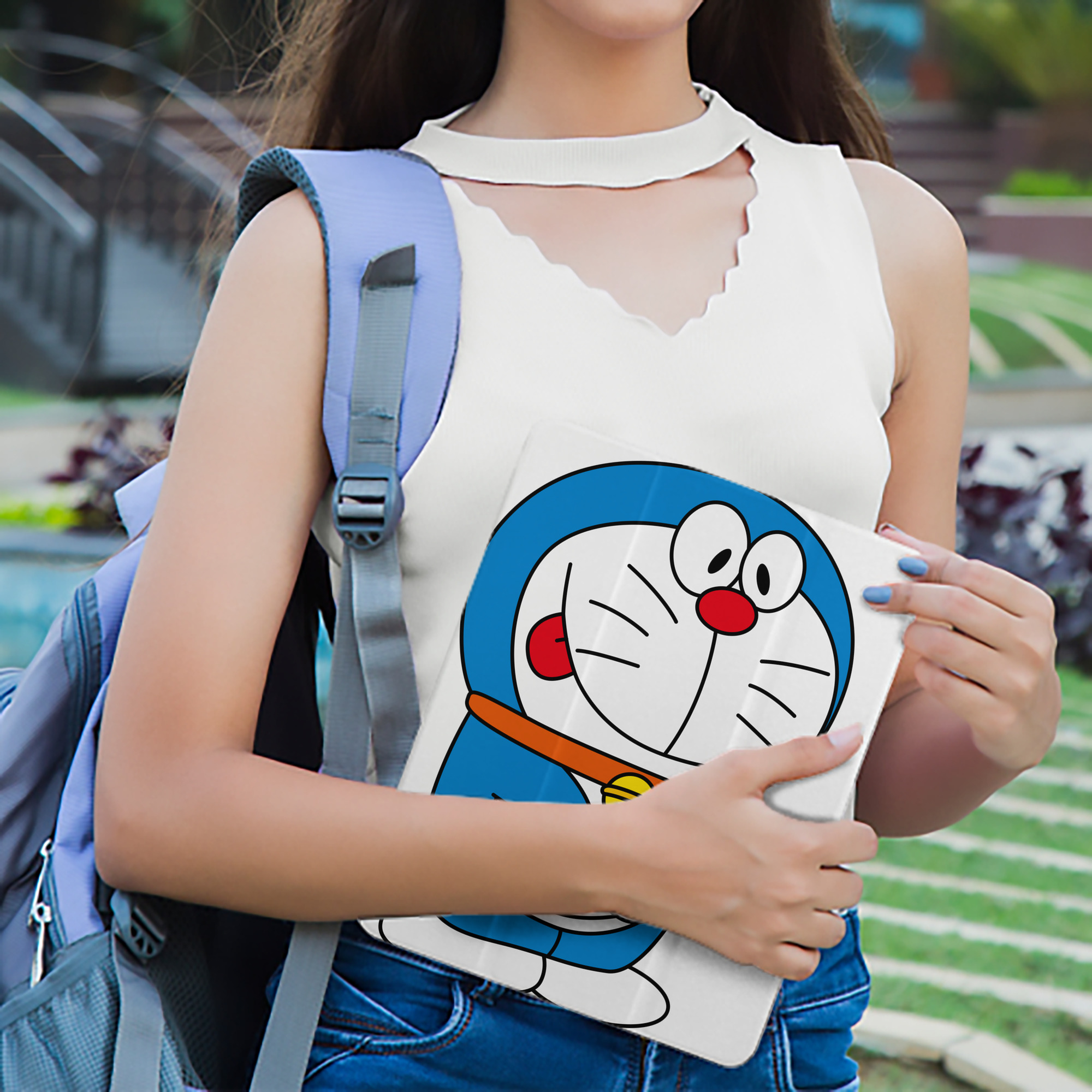 ドラえもん Doraemon IPad ケース ペン収納付き 三つ折りスタンド PUレザー×シリコン 対応機種9.5/10.5/10.9インチ