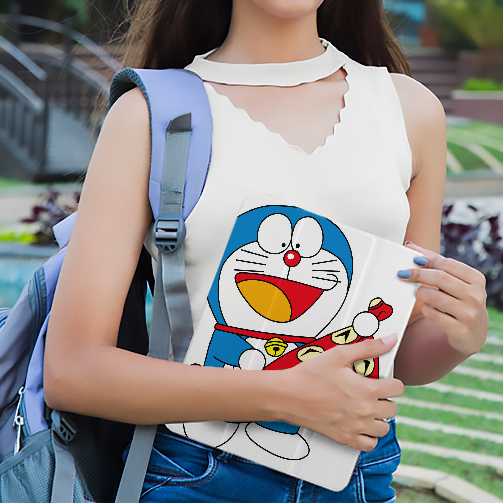 ドラえもん Doraemon IPad ケース ペン収納付き 三つ折りスタンド PUレザー×シリコン 対応機種9.5/10.5/10.9インチ