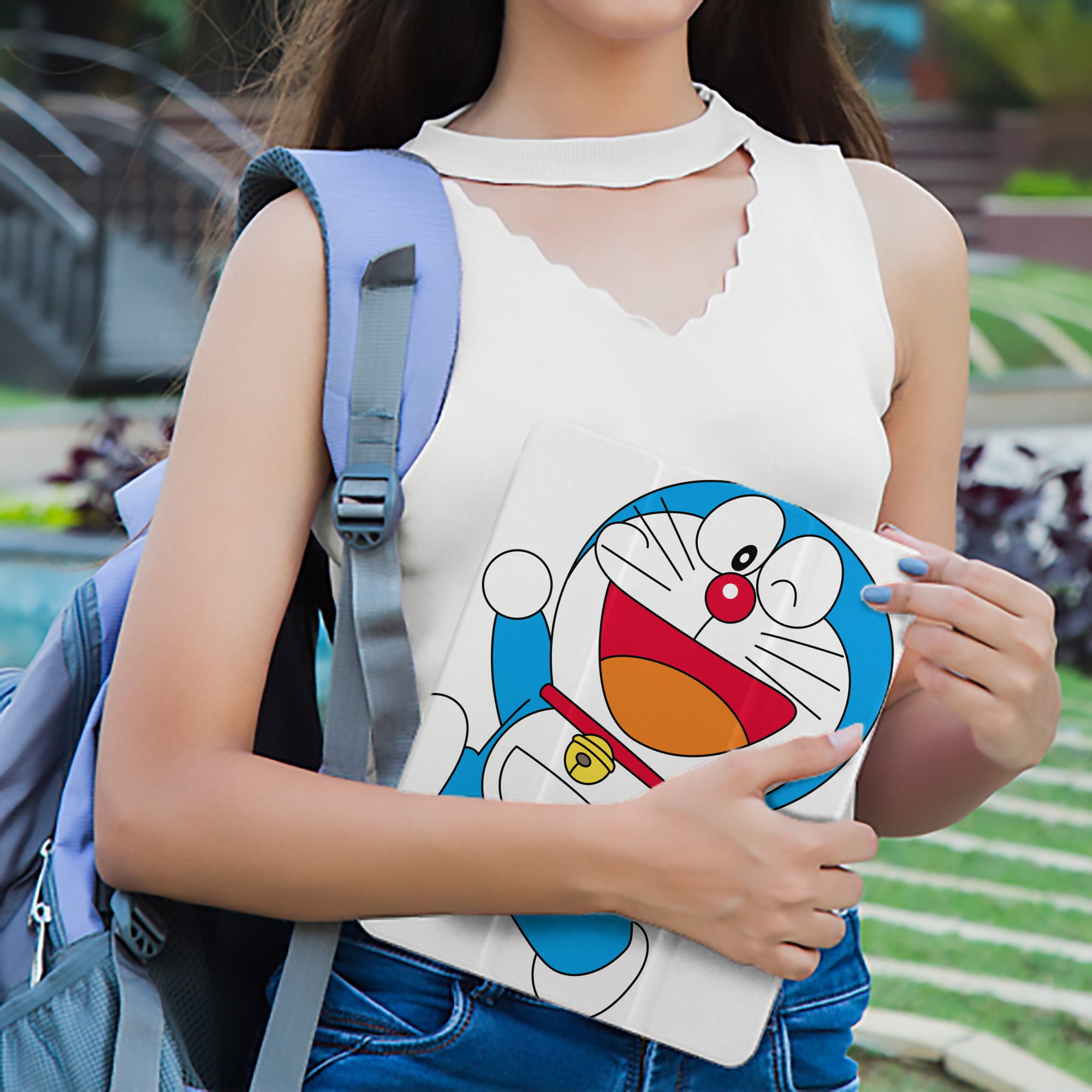 ドラえもん Doraemon IPad ケース ペン収納付き 三つ折りスタンド PUレザー×シリコン 対応機種9.5/10.5/10.9インチ