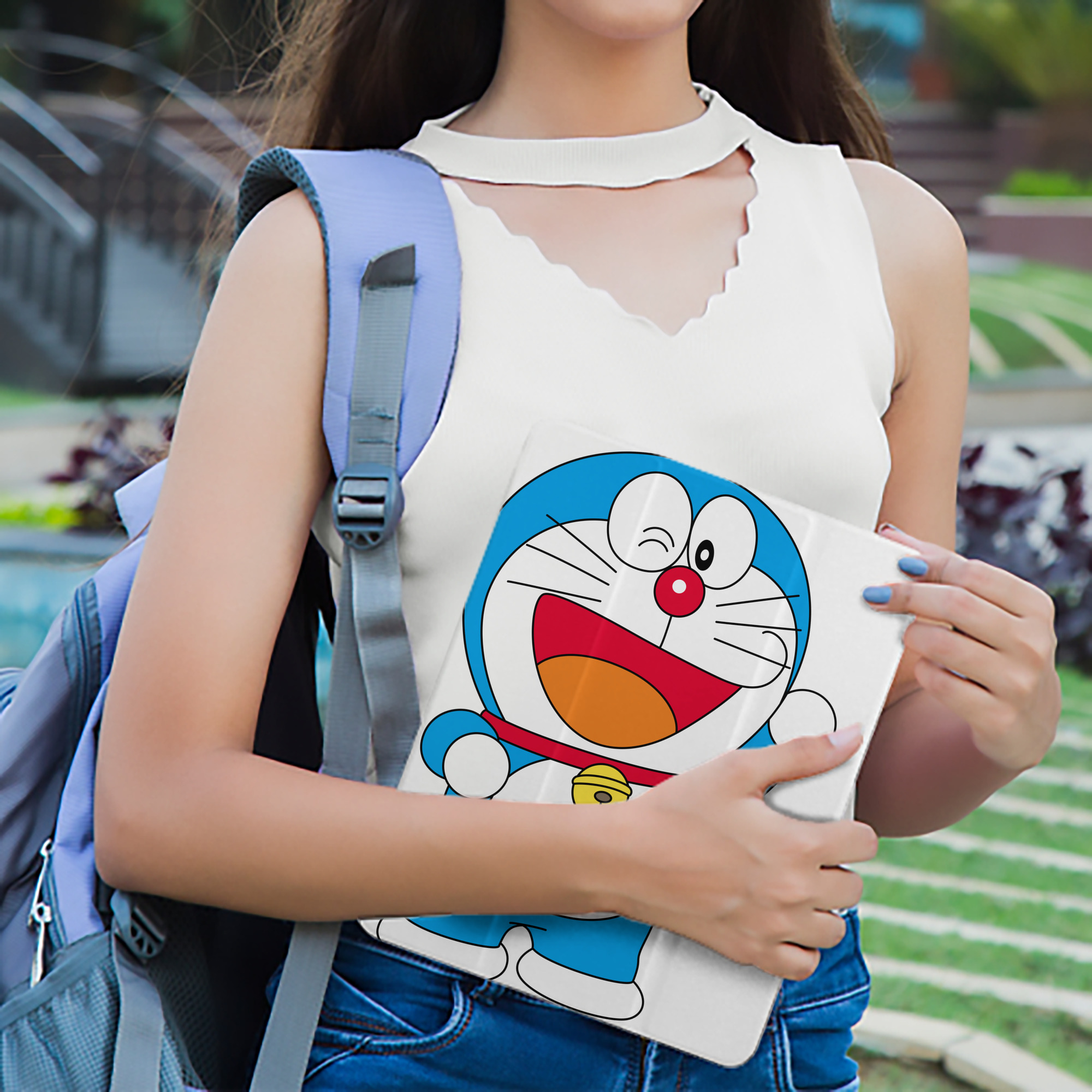 ドラえもん Doraemon IPad ケース ペン収納付き 三つ折りスタンド PUレザー×シリコン 対応機種9.5/10.5/10.9インチ