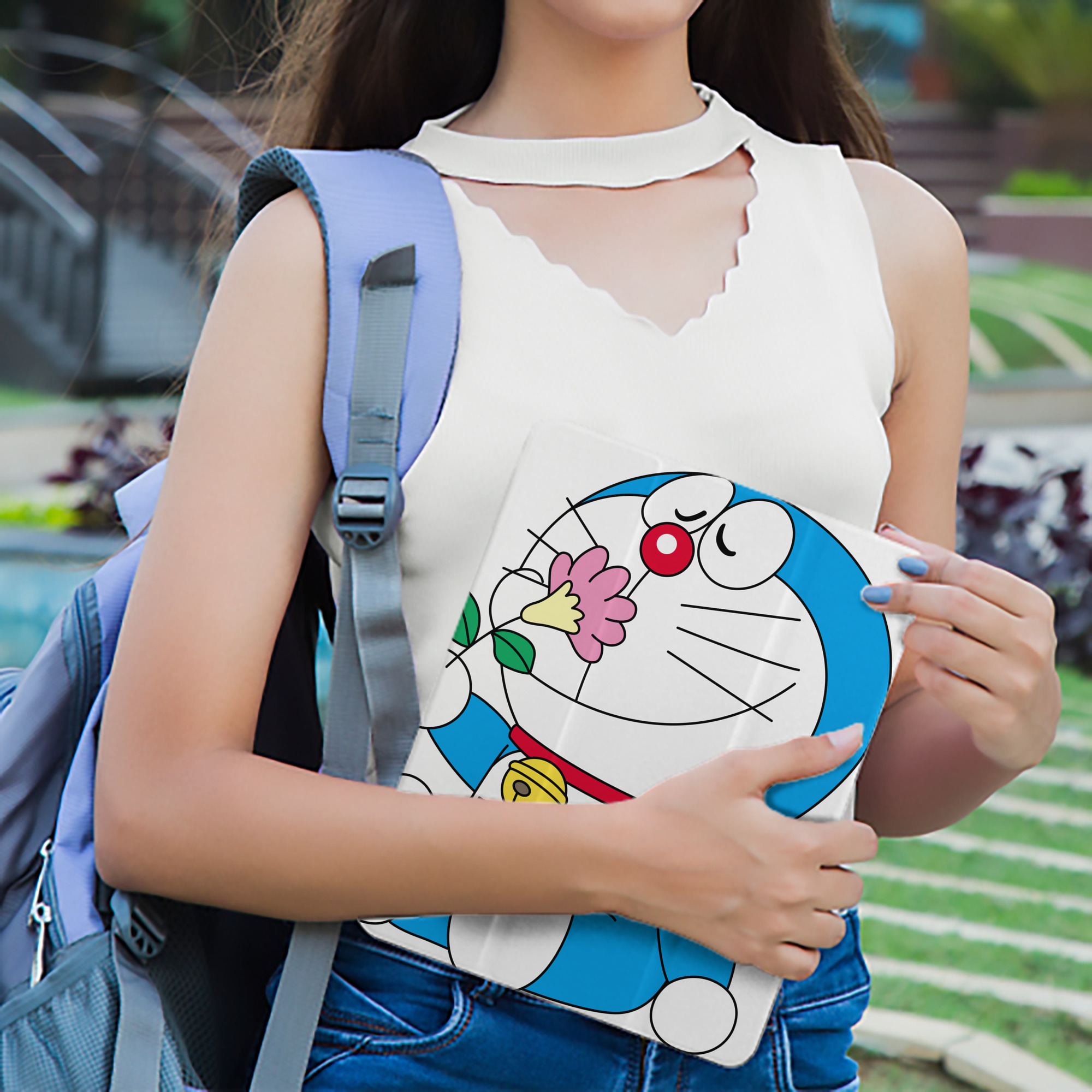 ドラえもん Doraemon IPad ケース ペン収納付き 三つ折りスタンド PUレザー×シリコン 対応機種9.5/10.5/10.9インチ
