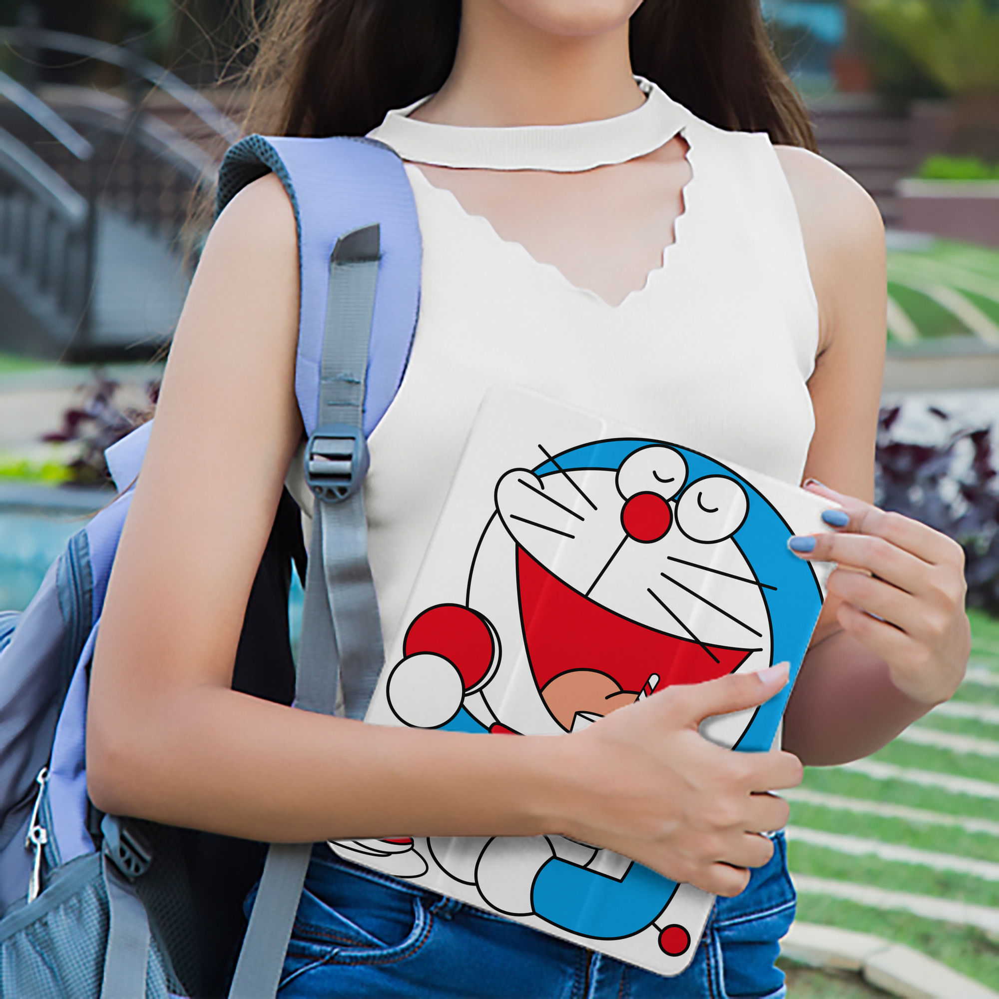 ドラえもん Doraemon IPad ケース ペン収納付き 三つ折りスタンド PUレザー×シリコン 対応機種9.5/10.5/10.9インチ