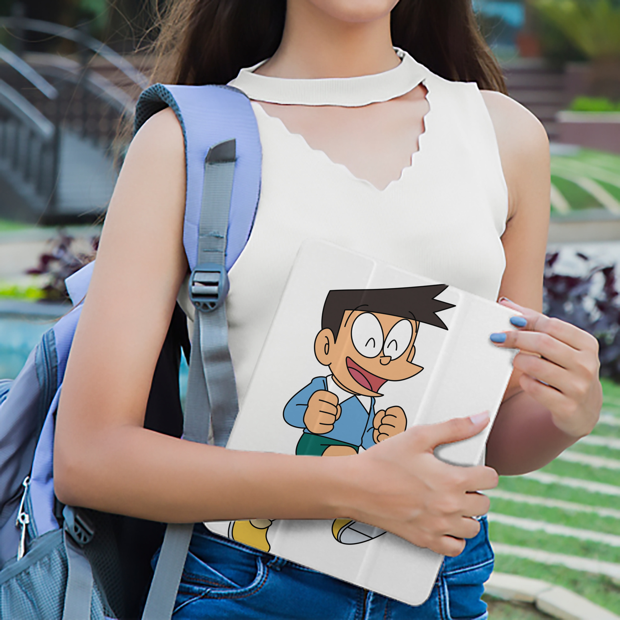 ドラえもん 骨川 スネ夫 Doraemon Honekawa Suneo IPad ケース ペン収納付き 三つ折りスタンド PUレザー×シリコン 対応機種9.5/10.5/10.9インチ