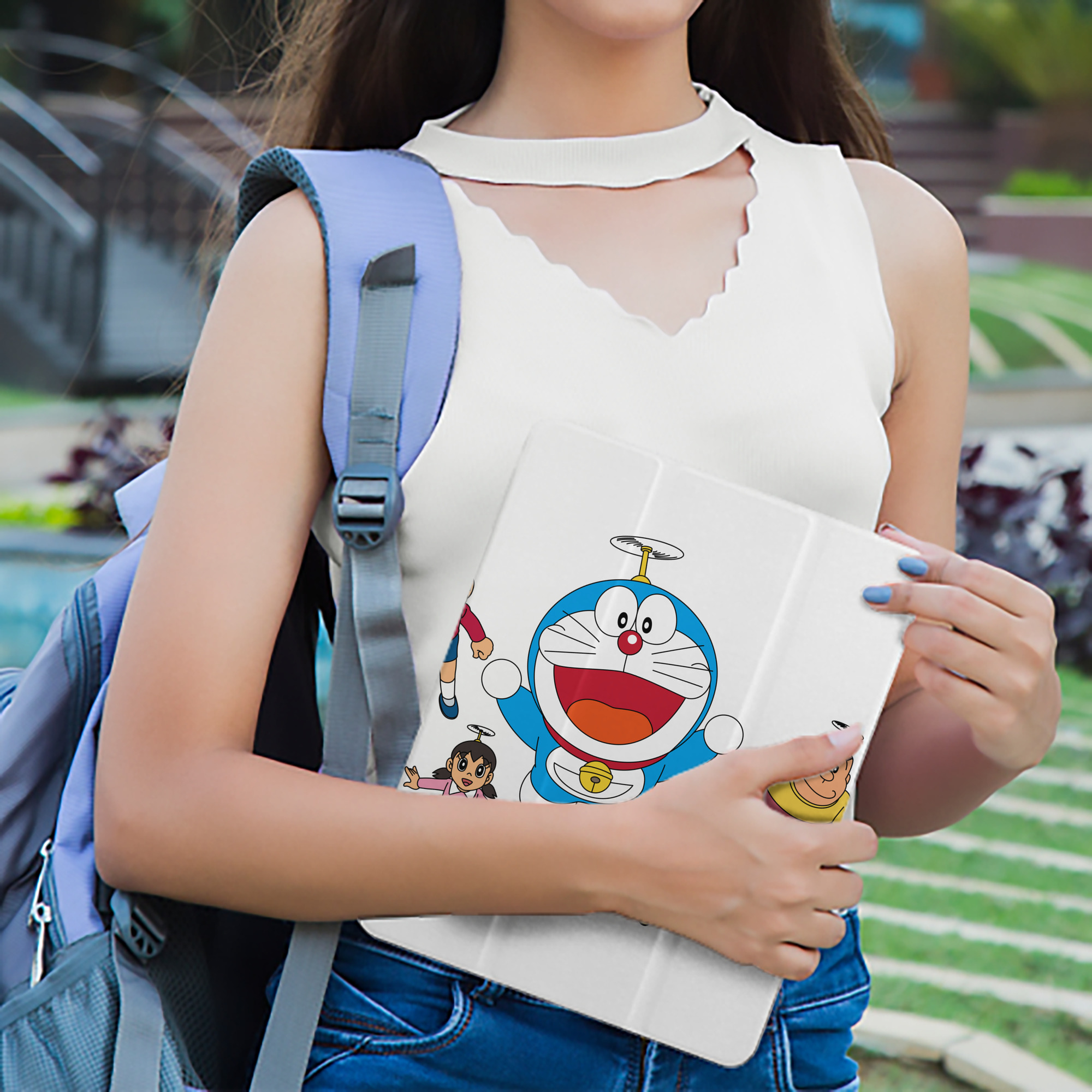 ドラえもん 骨川 スネ夫 Doraemon Honekawa Suneo IPad ケース ペン収納付き 三つ折りスタンド PUレザー×シリコン 対応機種9.5/10.5/10.9インチ