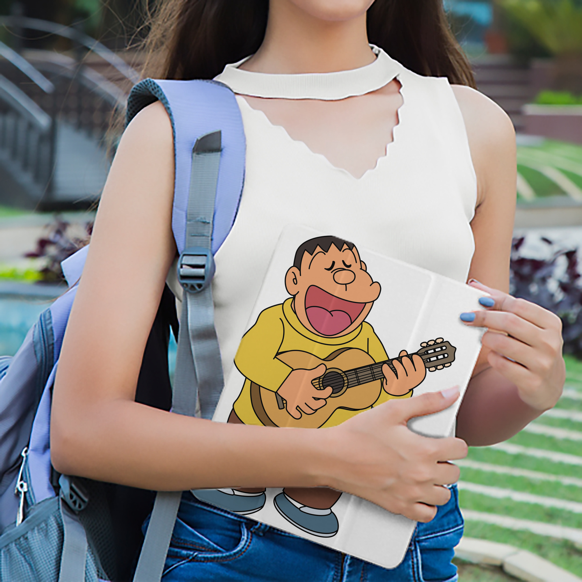 ドラえもん 剛田武 Doraemon Gouta Takeshi IPad ケース ペン収納付き 三つ折りスタンド PUレザー×シリコン 対応機種9.5/10.5/10.9インチ