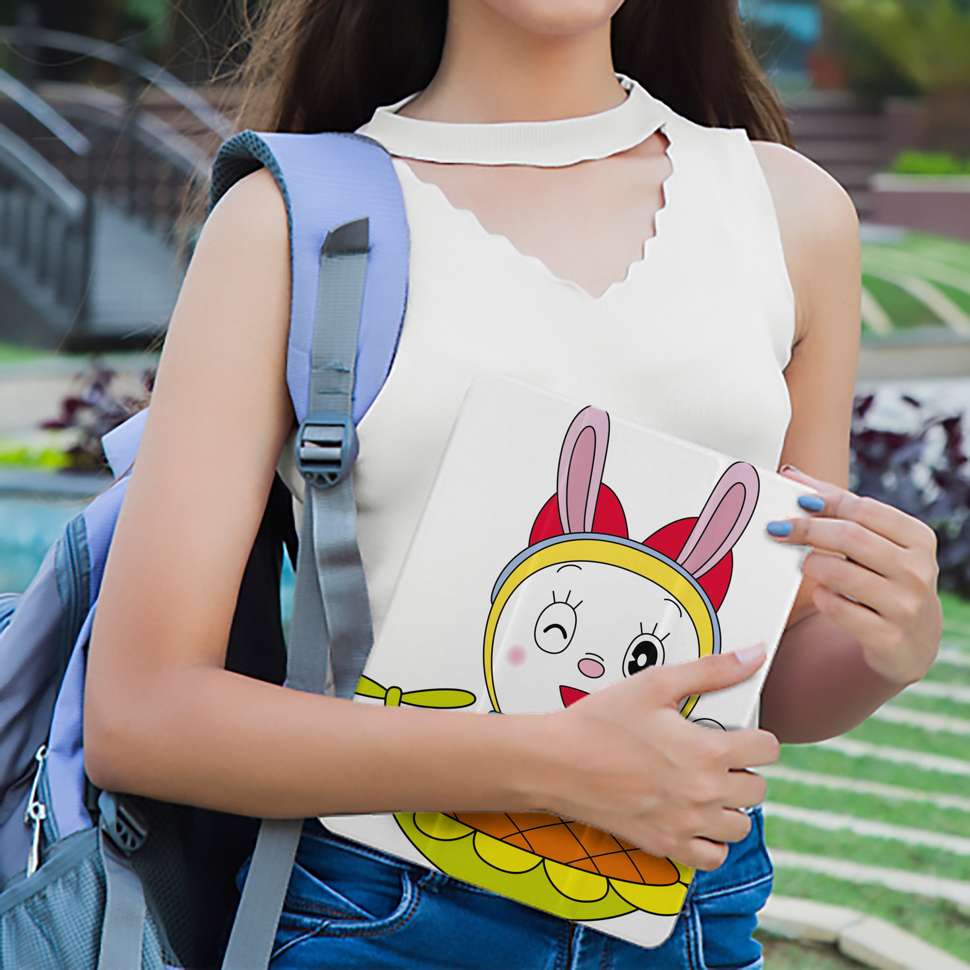 ドラえもん ドラミ Doraemon Dorami IPad ケース ペン収納付き 三つ折りスタンド PUレザー×シリコン 対応機種9.5/10.5/10.9インチ