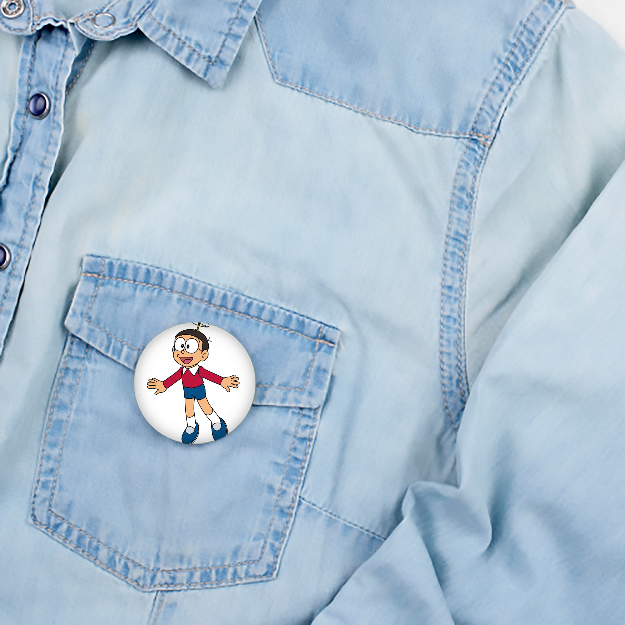 ドラえもん 野比 のび太 Doraemon Nobita Nobi 6cm 缶バッジ 複数セット