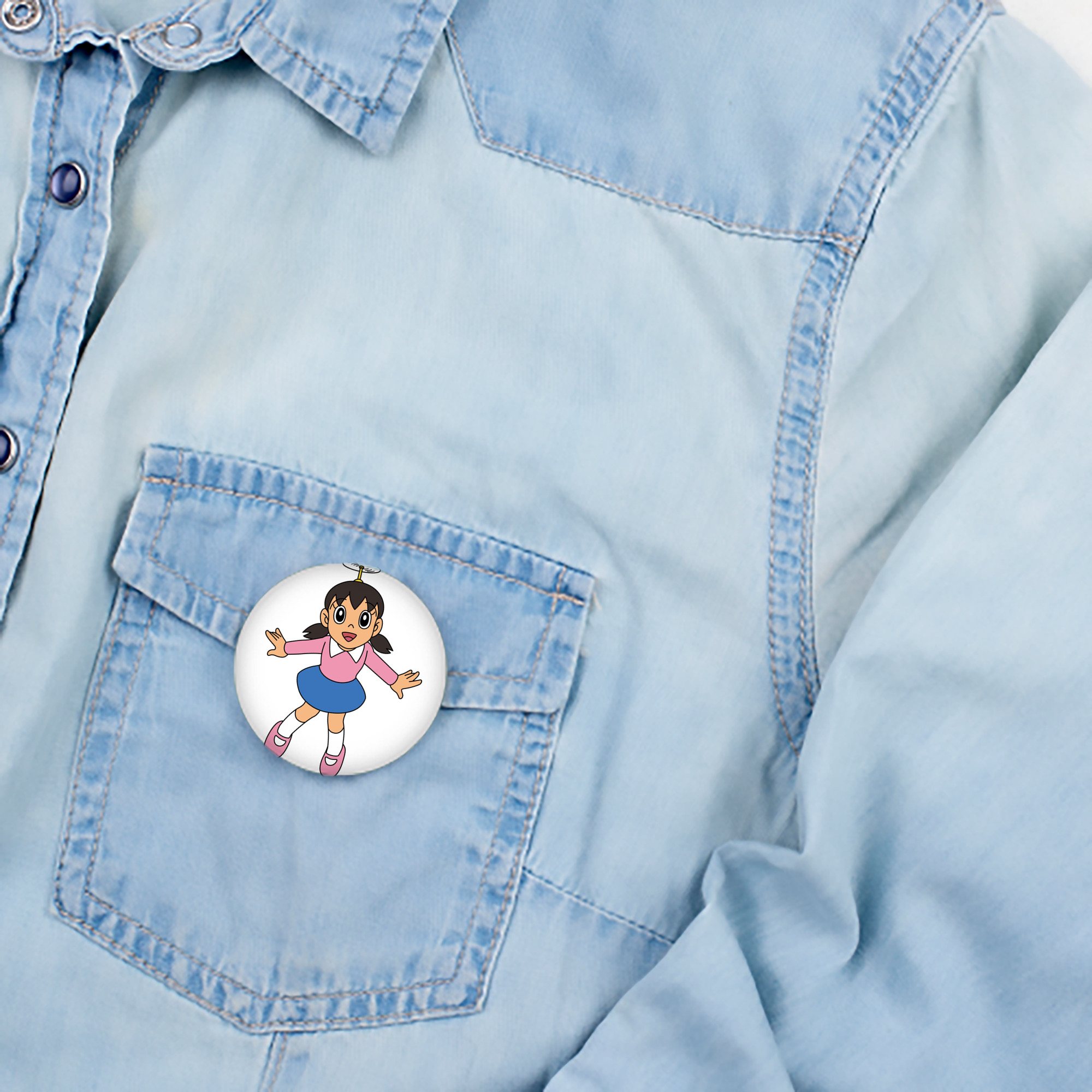 ドラえもん みなもと しずか Doraemon Shizuka Minamoto 6cm 缶バッジ 複数セット