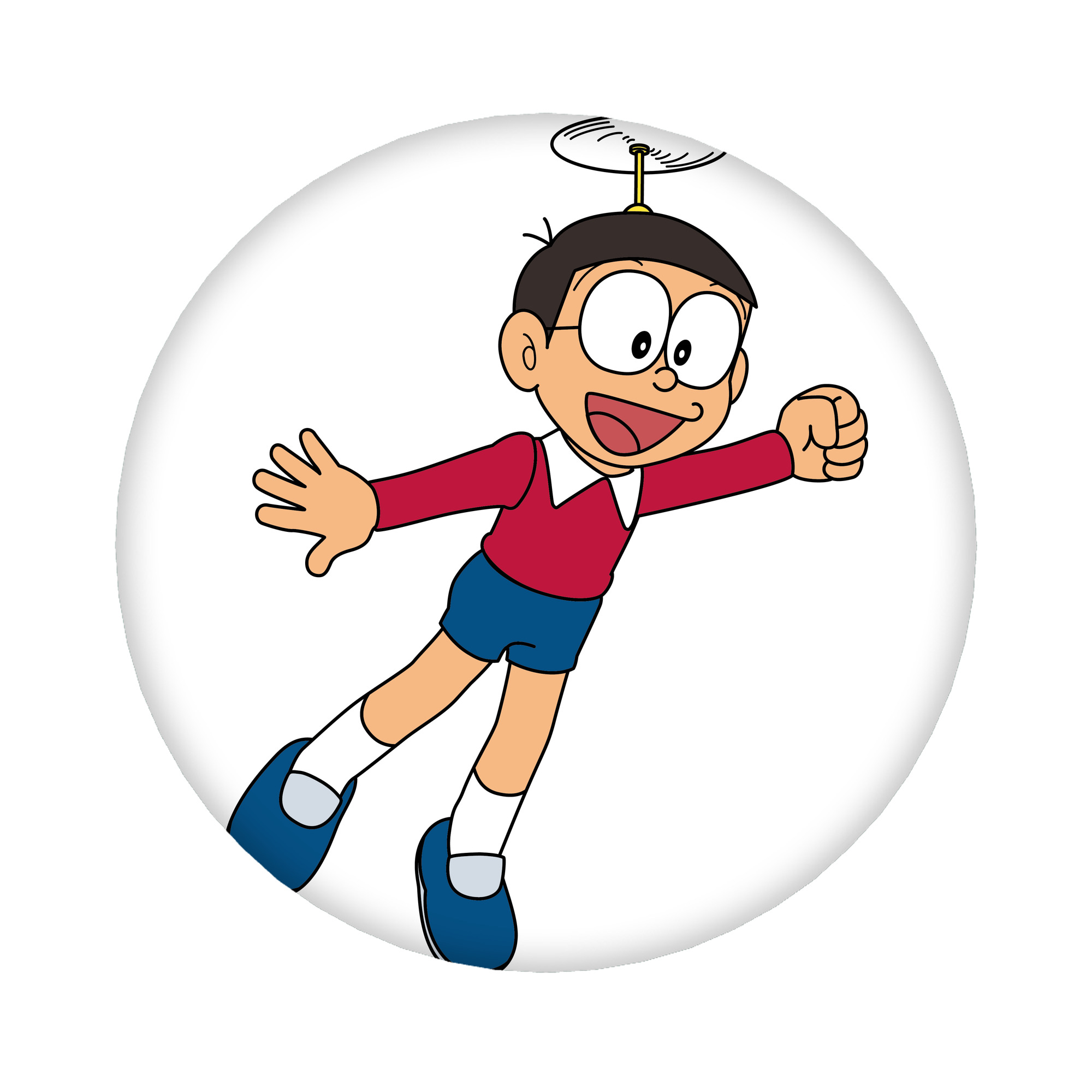 （画像用） ドラえもん 野比 のび太 Doraemon Nobita Nobi 6cm 缶バッジ 複数セット