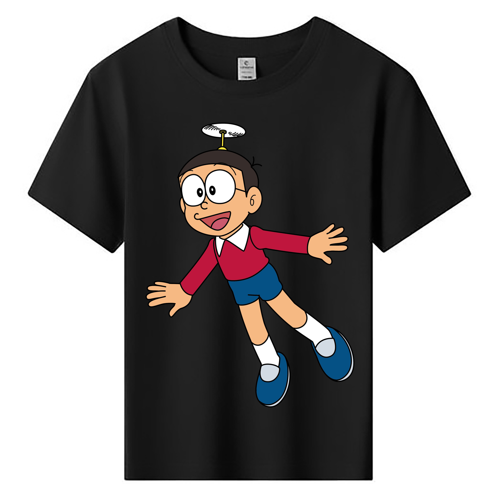 （画像用） ドラえもん 野比 のび太 Doraemon Nobita Nobi 綿100％キッズTシャツ（フロントプリント）