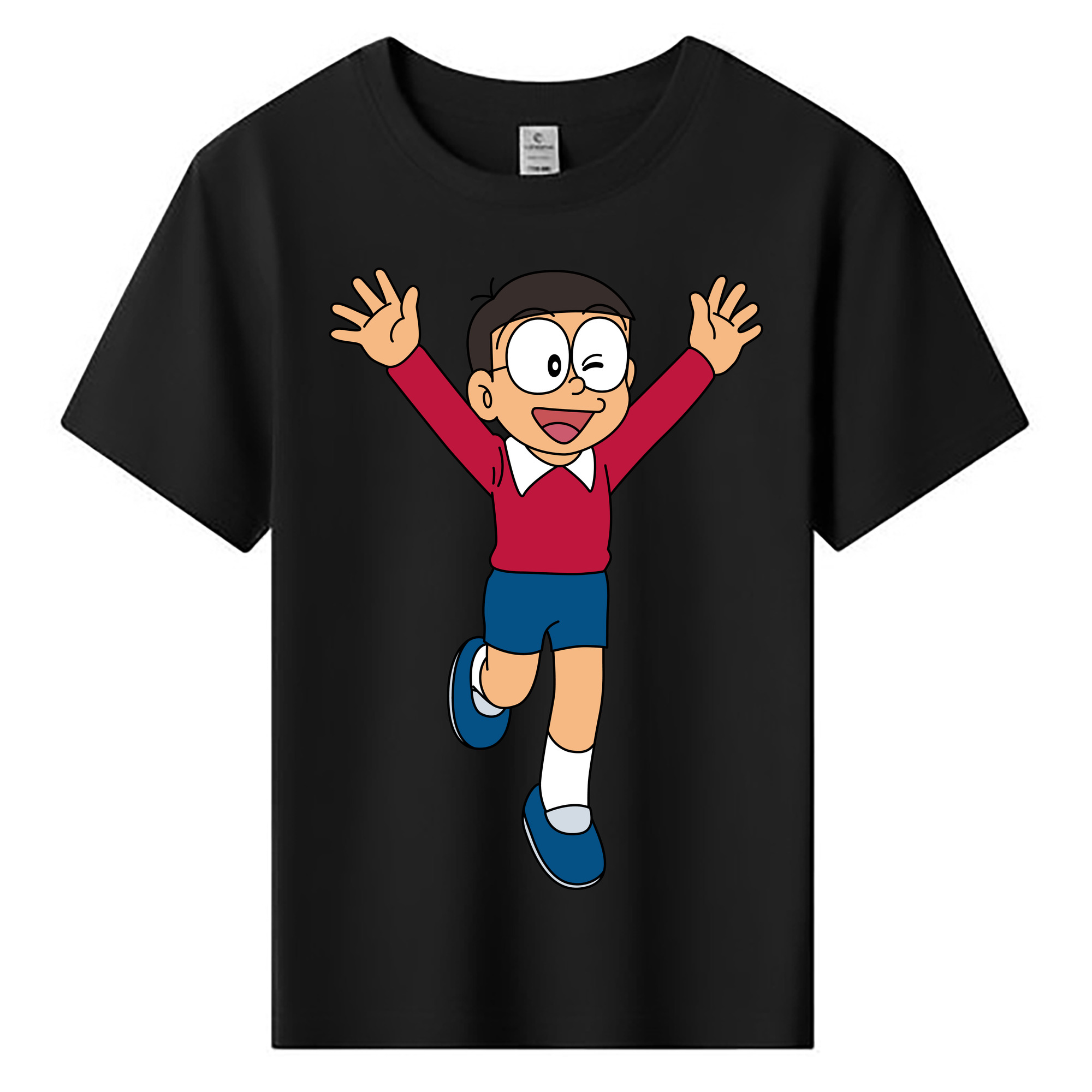 （画像用） ドラえもん 野比 のび太 Doraemon Nobita Nobi 綿100％キッズTシャツ（フロントプリント）